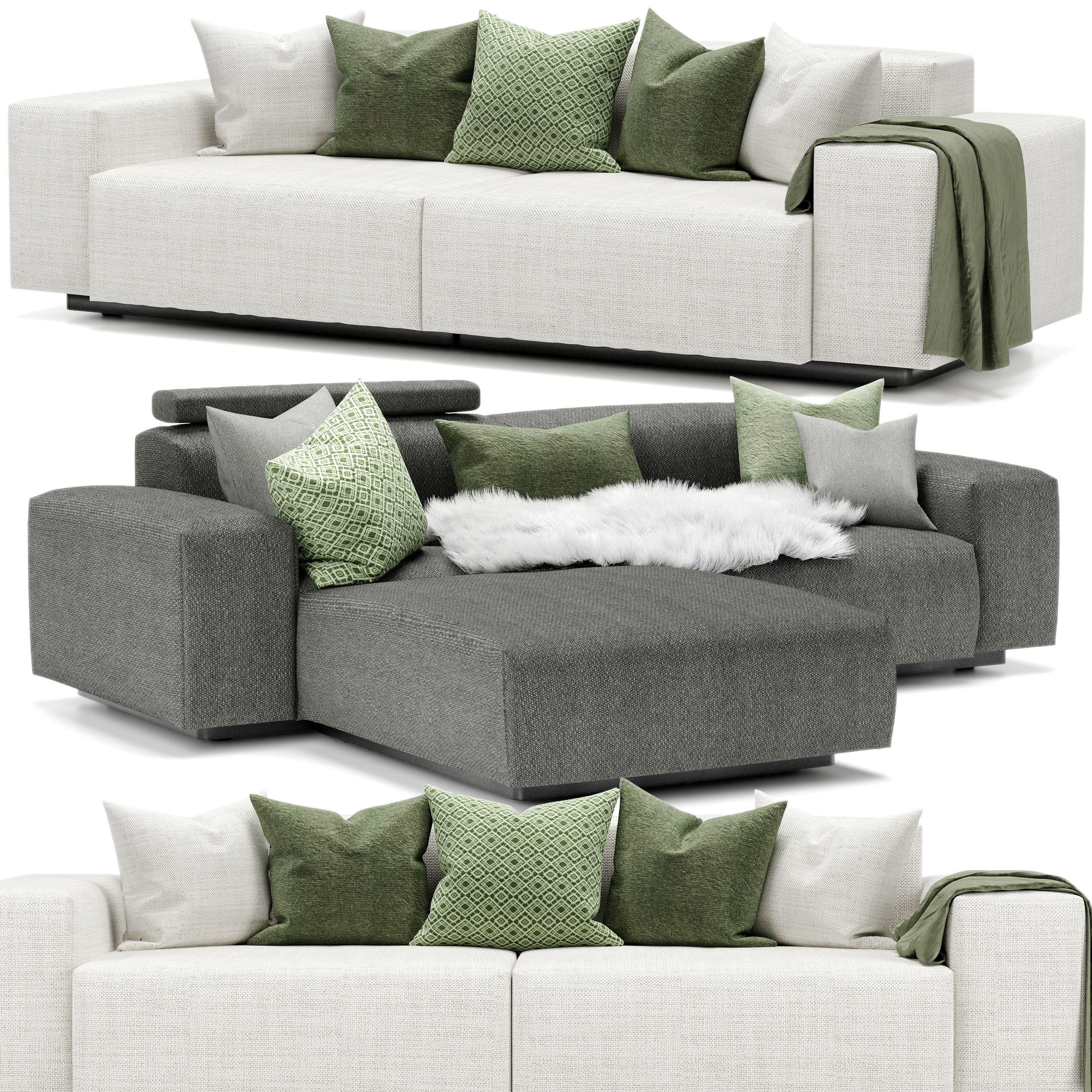 Vitra Soft Modular Sofa Two-Seater 3D model_1