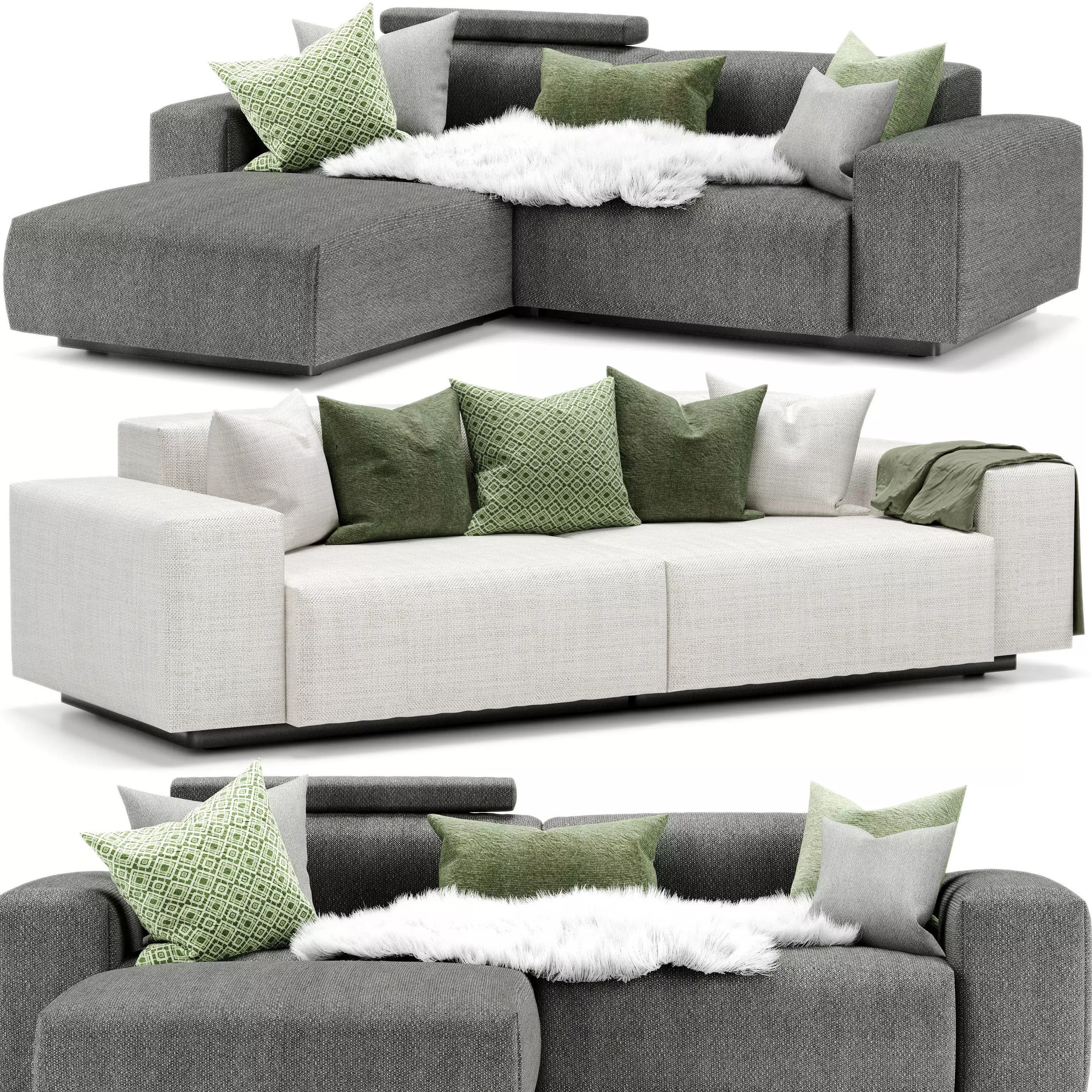 Vitra Soft Modular Sofa Two-Seater 3D model_0