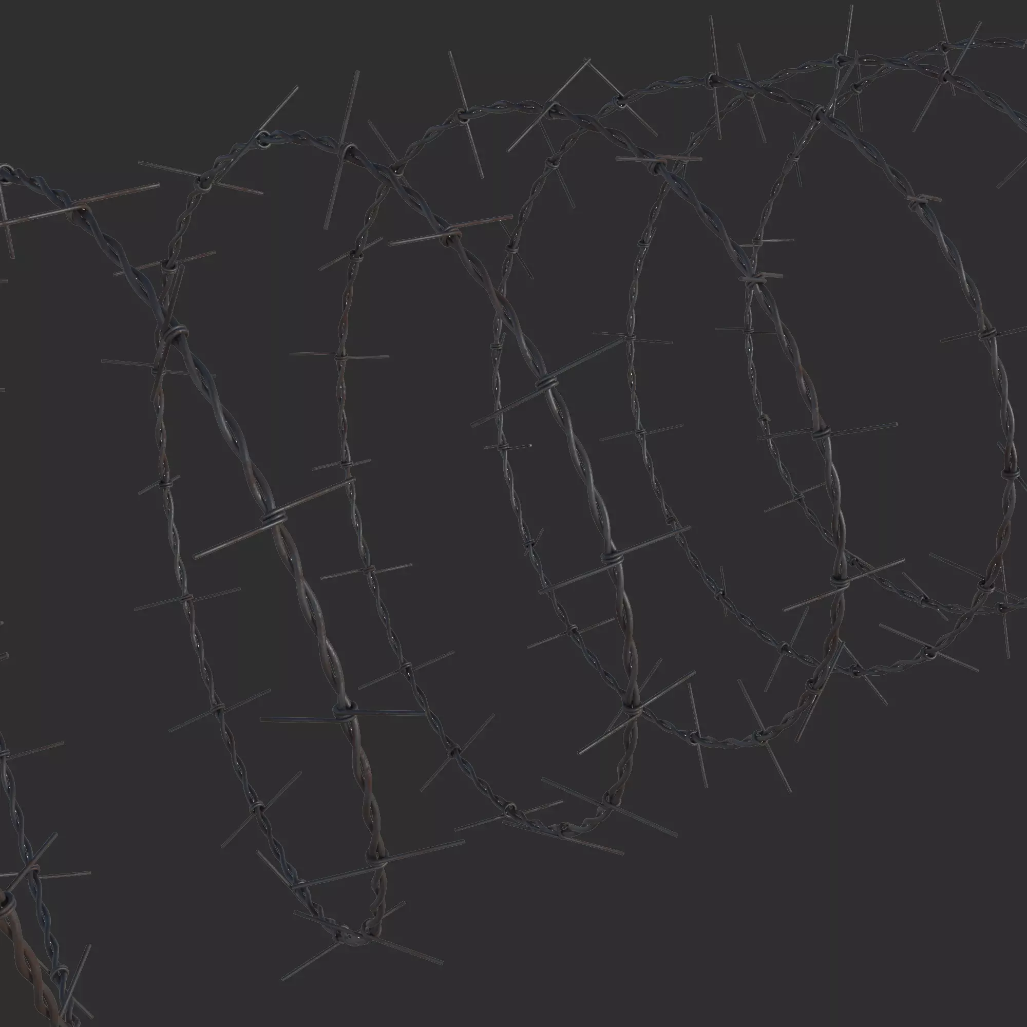 Barbed wire 01 3D model