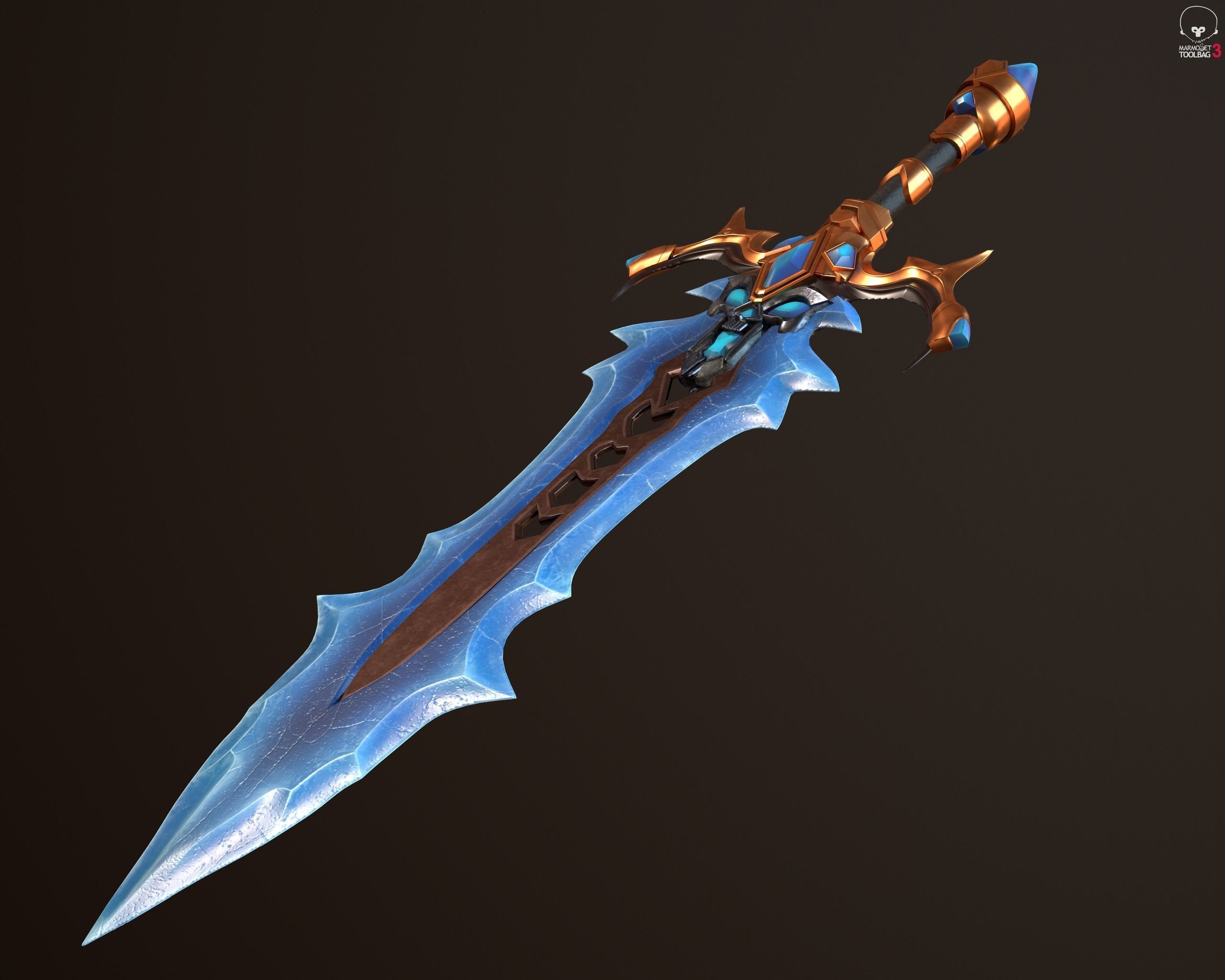 Ice Sword 3D model_4