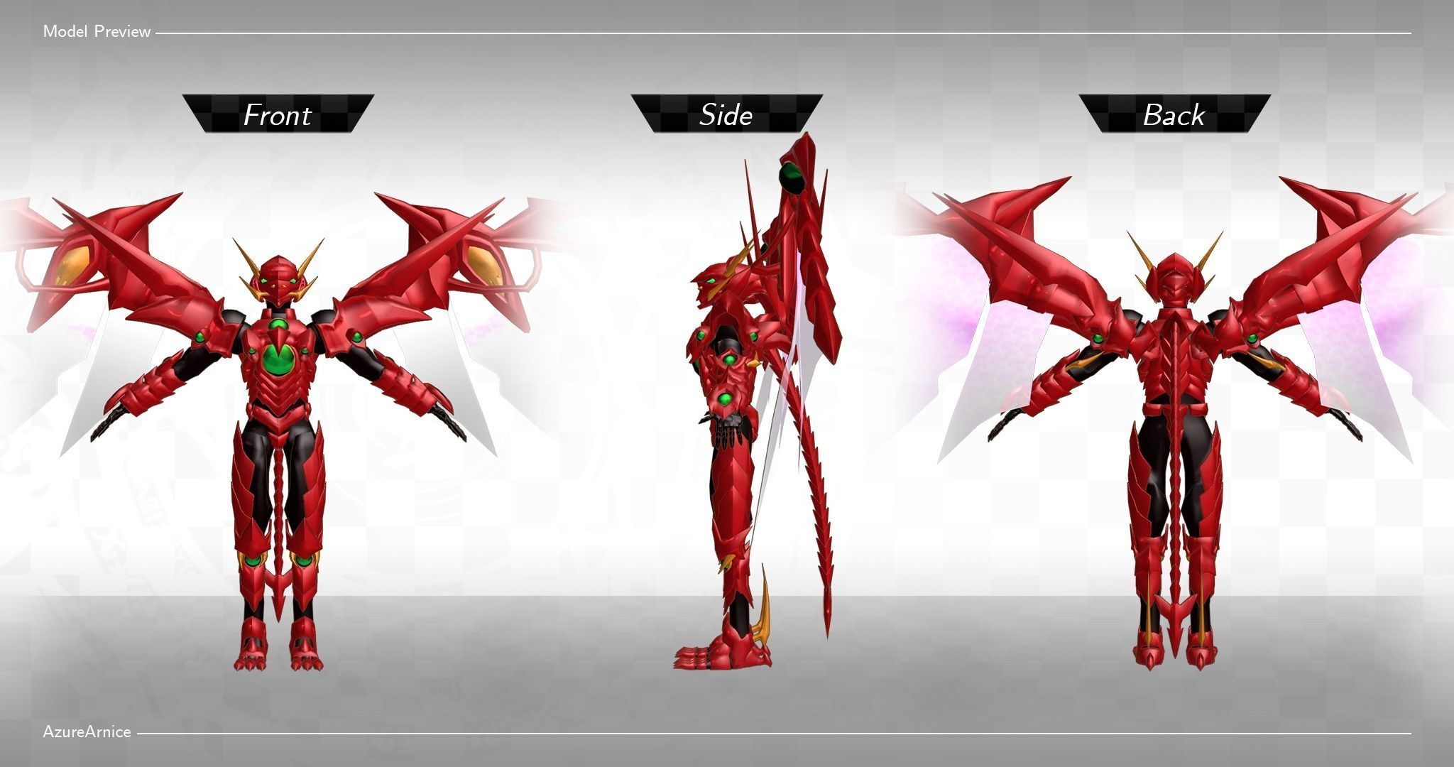 Highschool DxD - Issei Balance Breaker MMD Model Low-poly 3D model_5