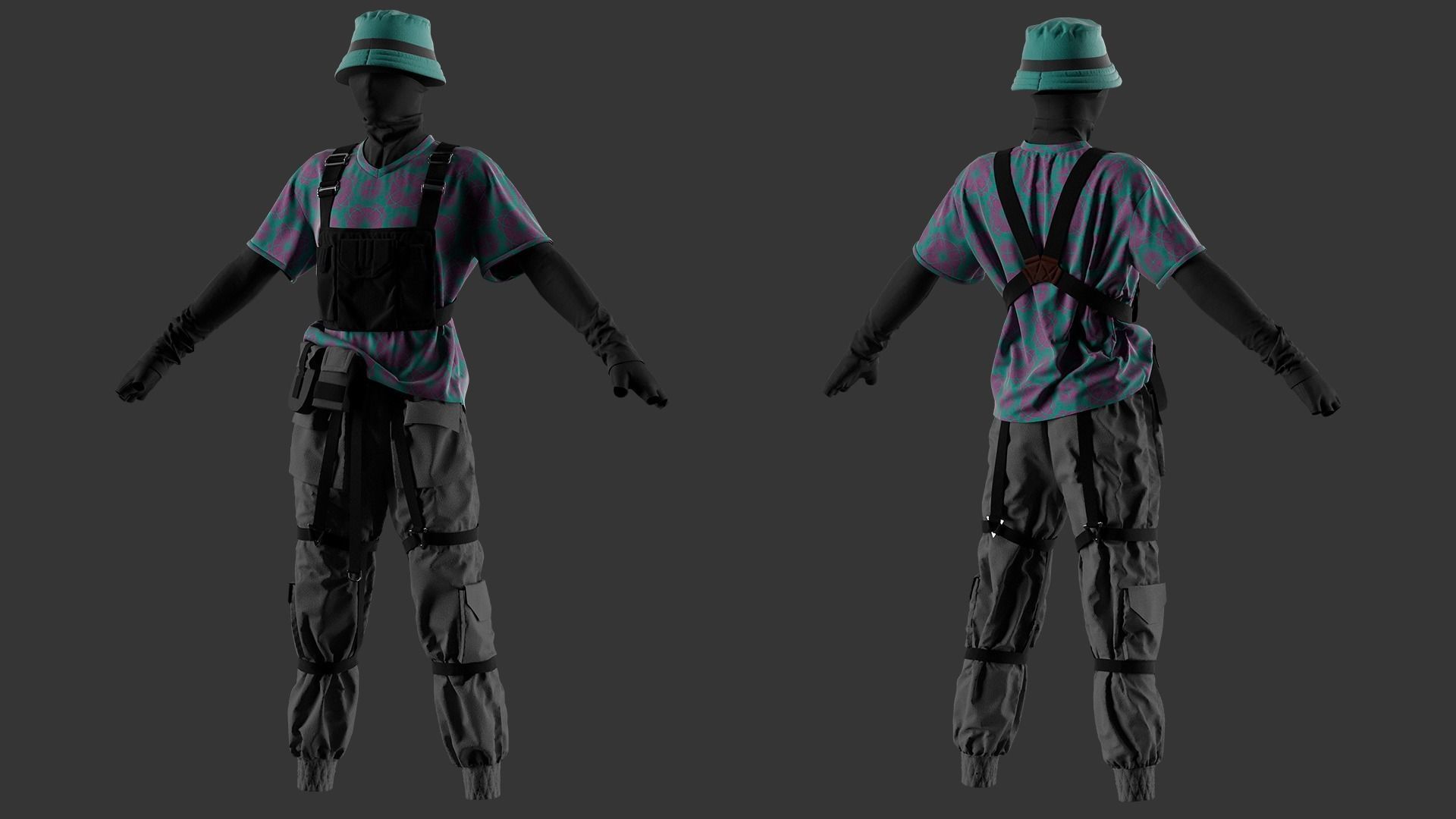 Male Streetwear Outfit Marvelous Designer Project and OBJ 3D model ...