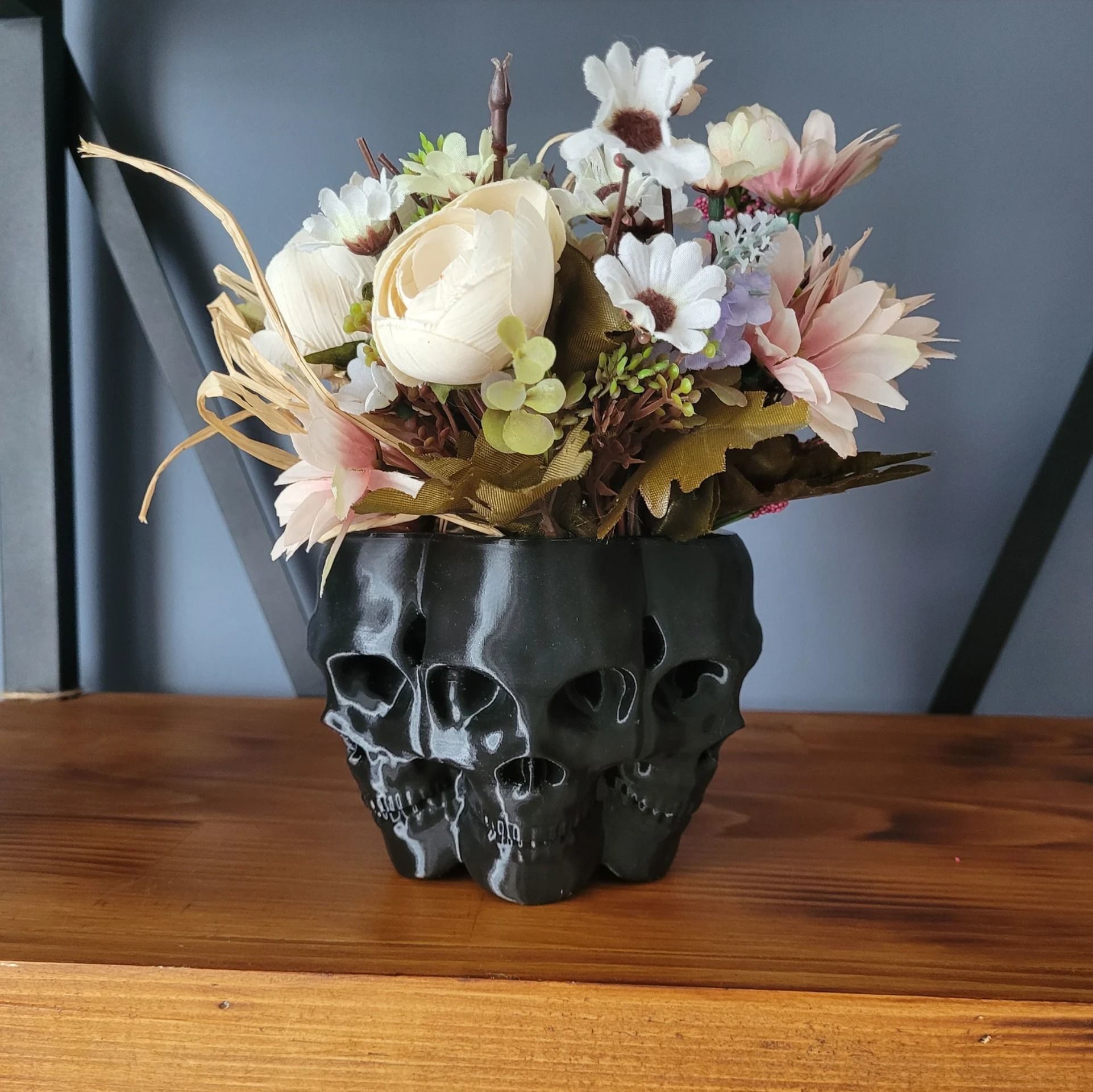Skulls Vase - planter pot 3D print model_3