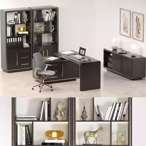 homary Desk with File Cabinet Low-poly 3D model