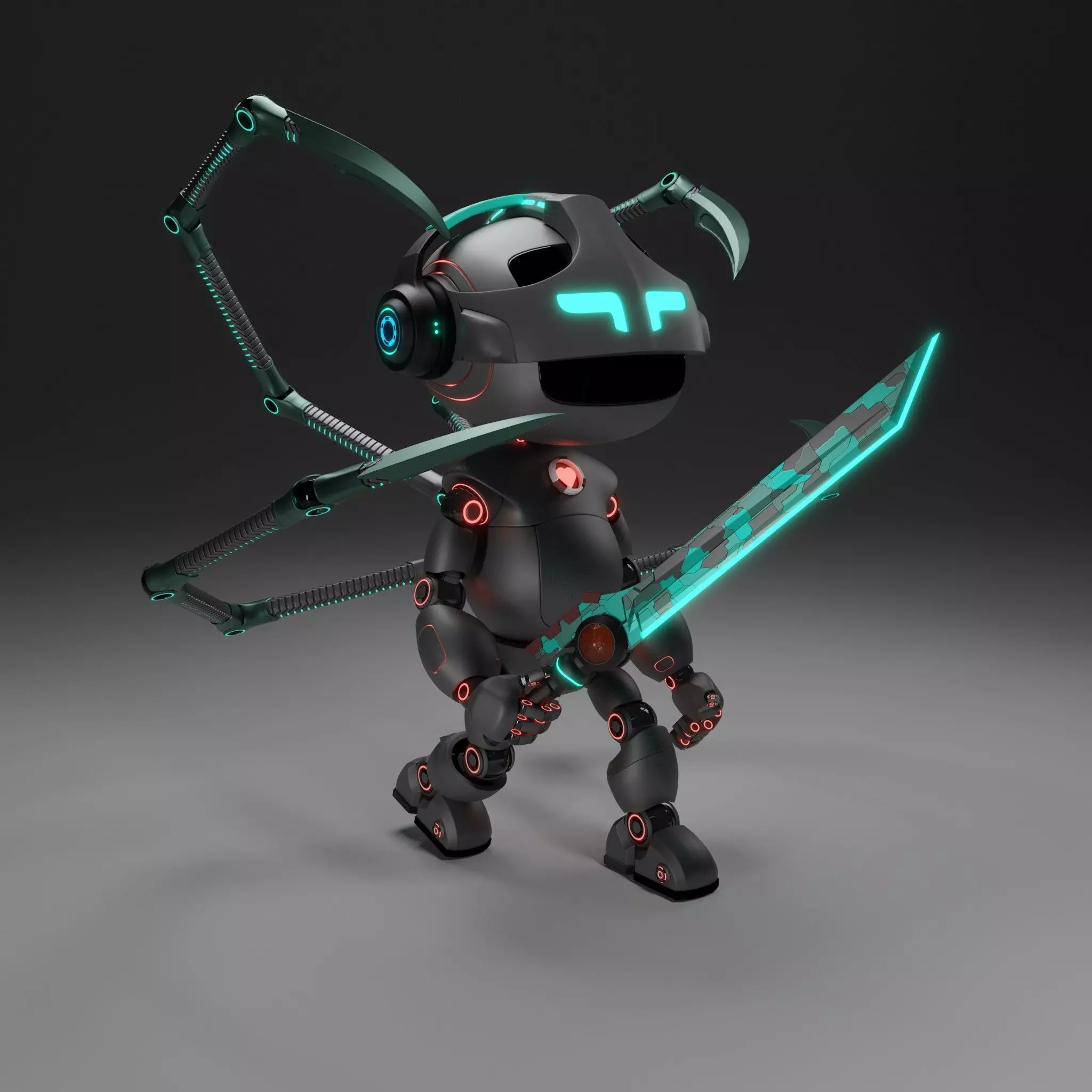 Cute Short Robot V2 3D model_0