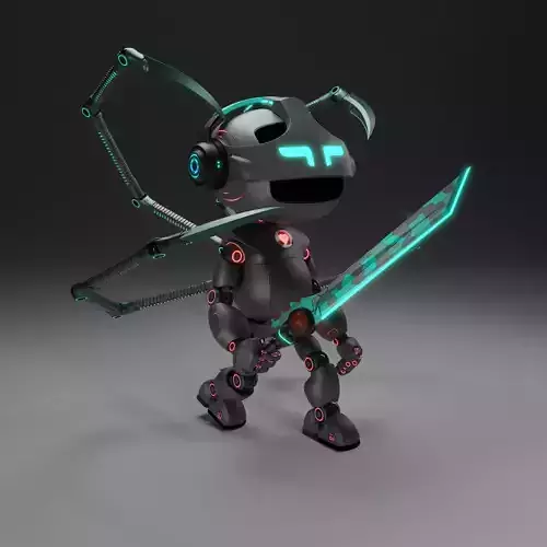 Cute Short Robot V2 3D model