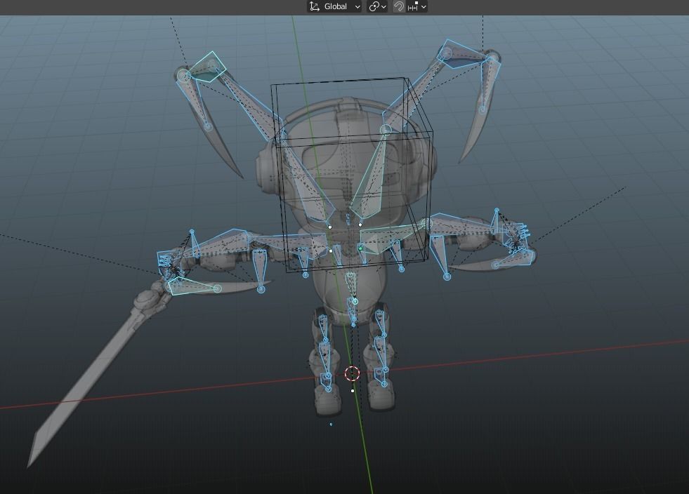 Cute Short Robot V2 3D model_9