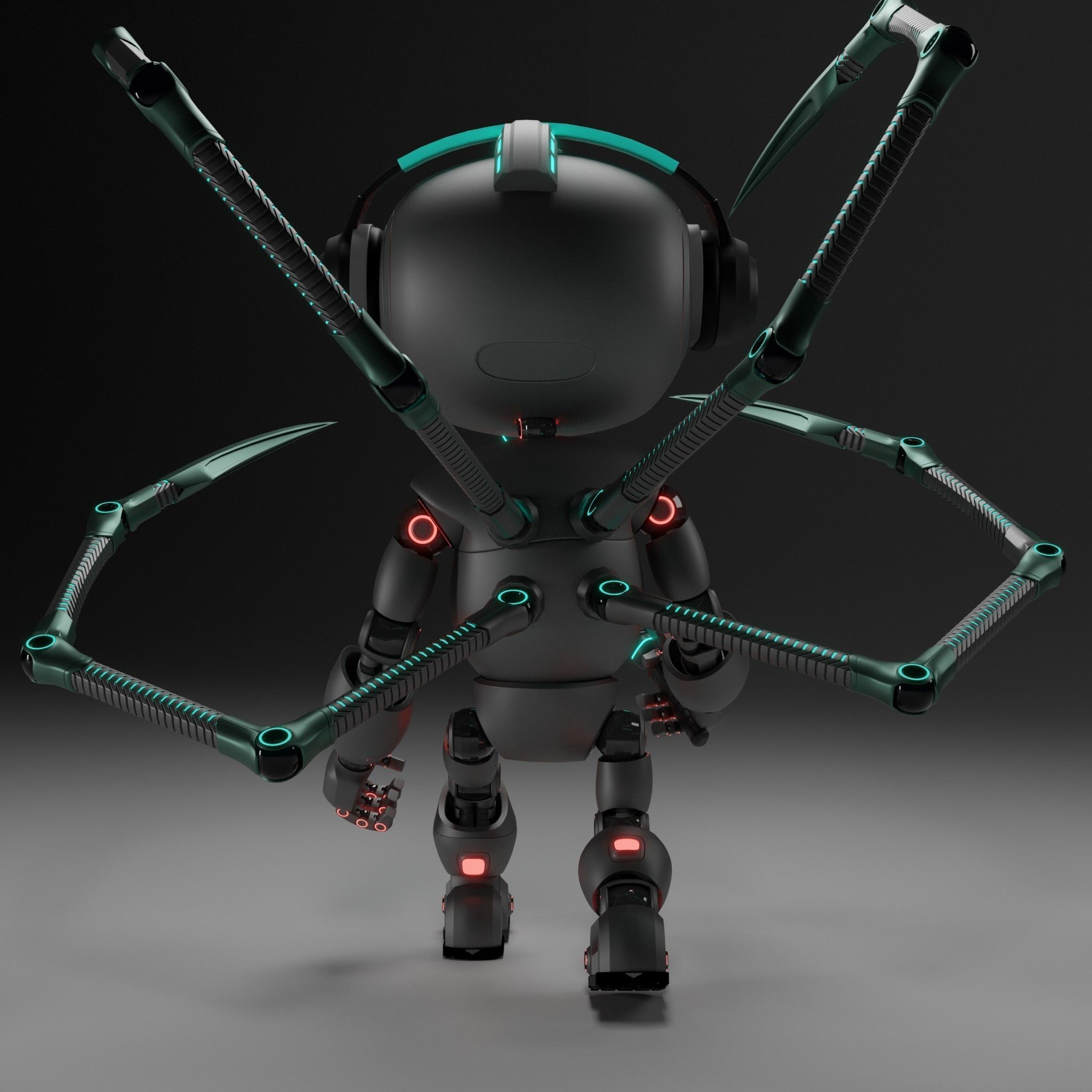 Cute Short Robot V2 3D model_5