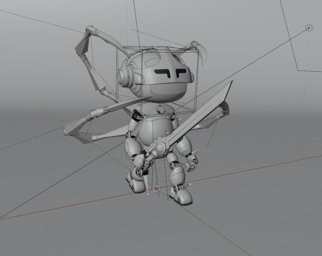 Cute Short Robot V2 3D model_7