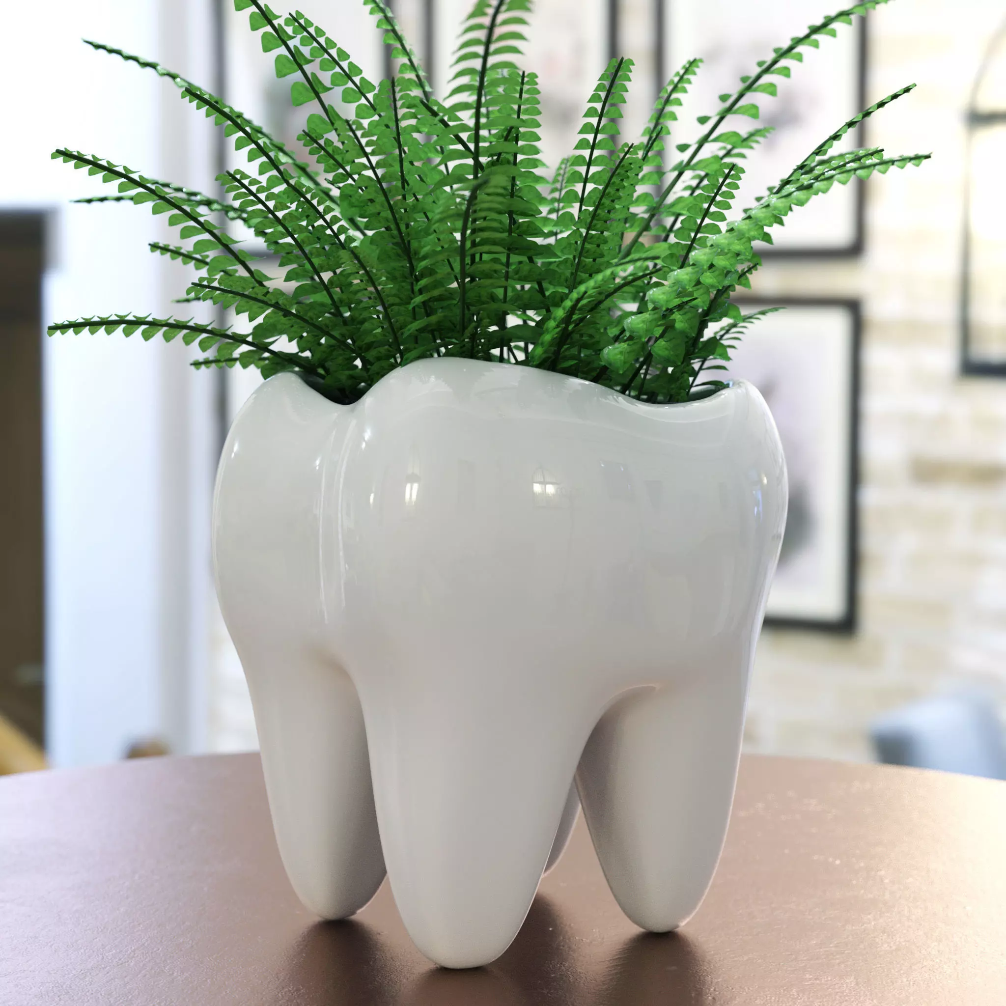 3D Teeth Plants Pot Garden Design 3D print model_0