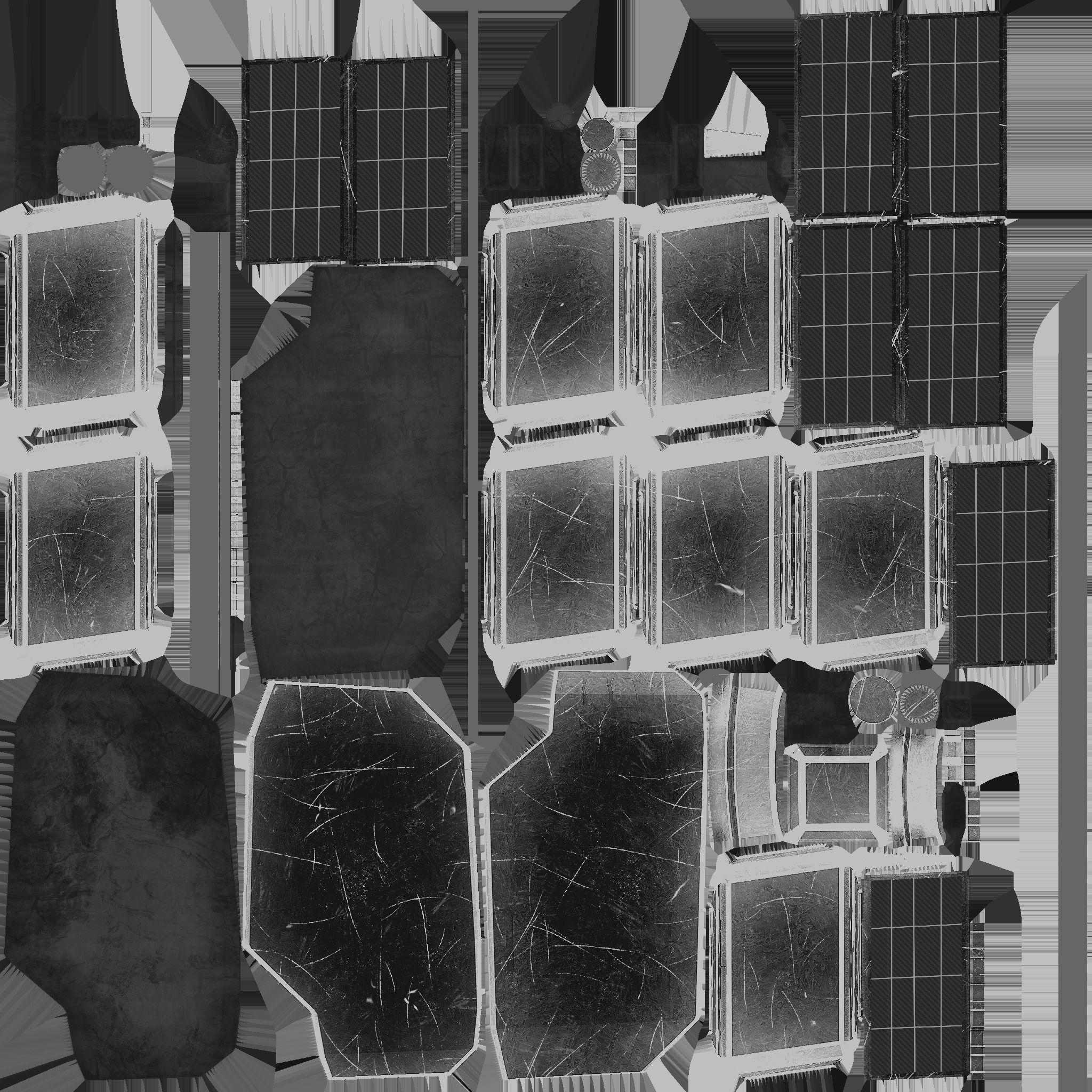 Satellite B01 Black Green - SciFi Space Design Low-poly 3D model_24