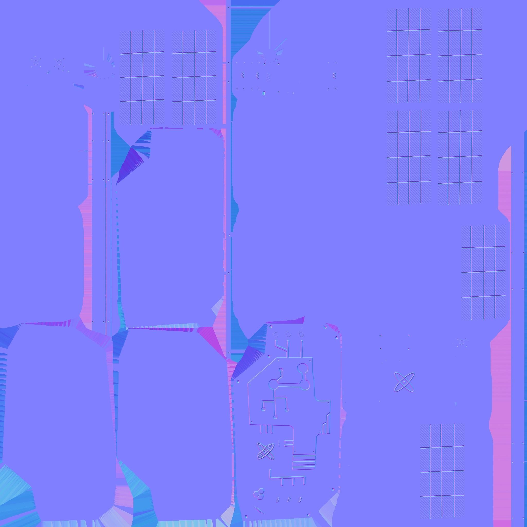 Satellite B02 Gold - SciFi Space Design Low-poly 3D model_23