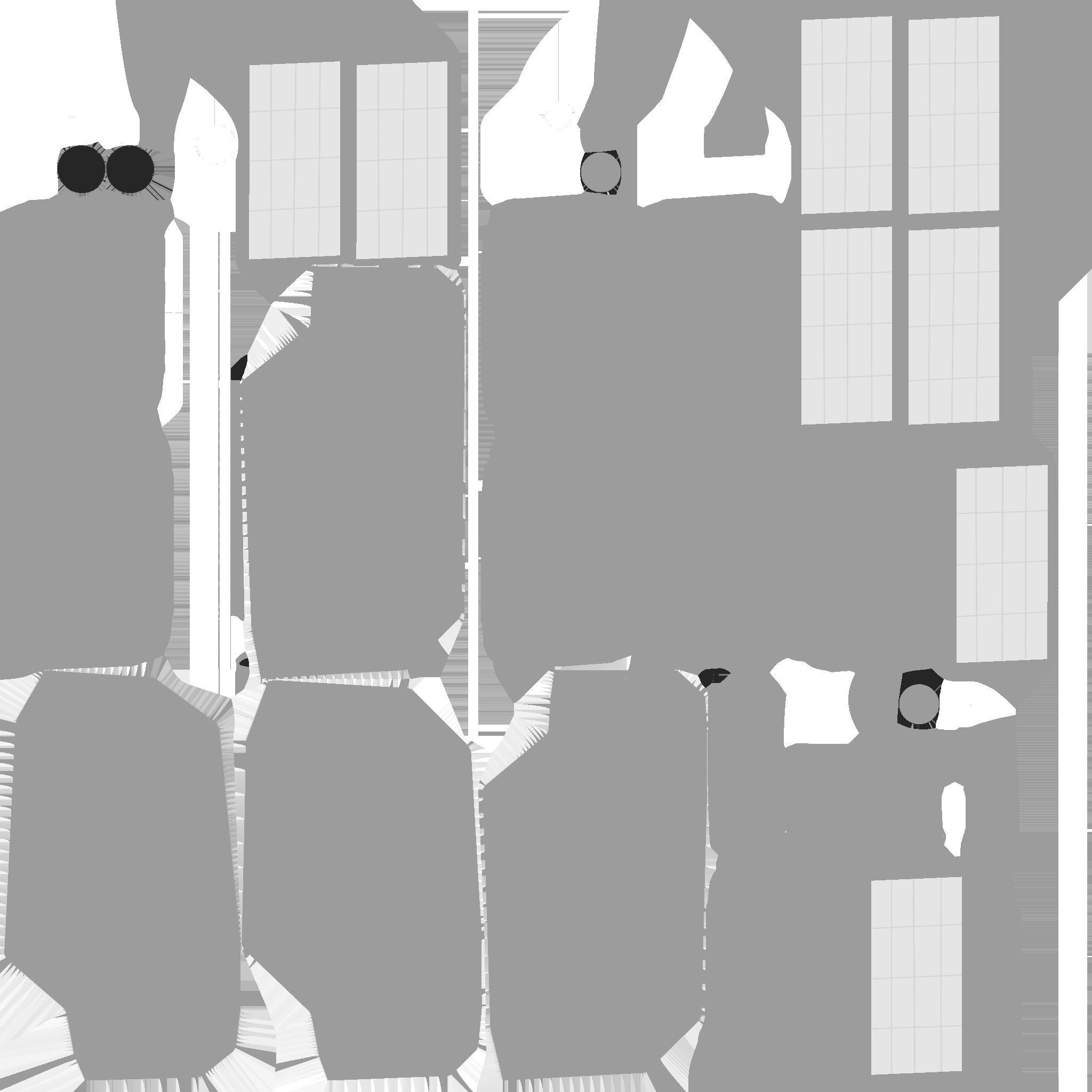 Satellite B03 White Blue - SciFi Space Design Low-poly 3D model_22