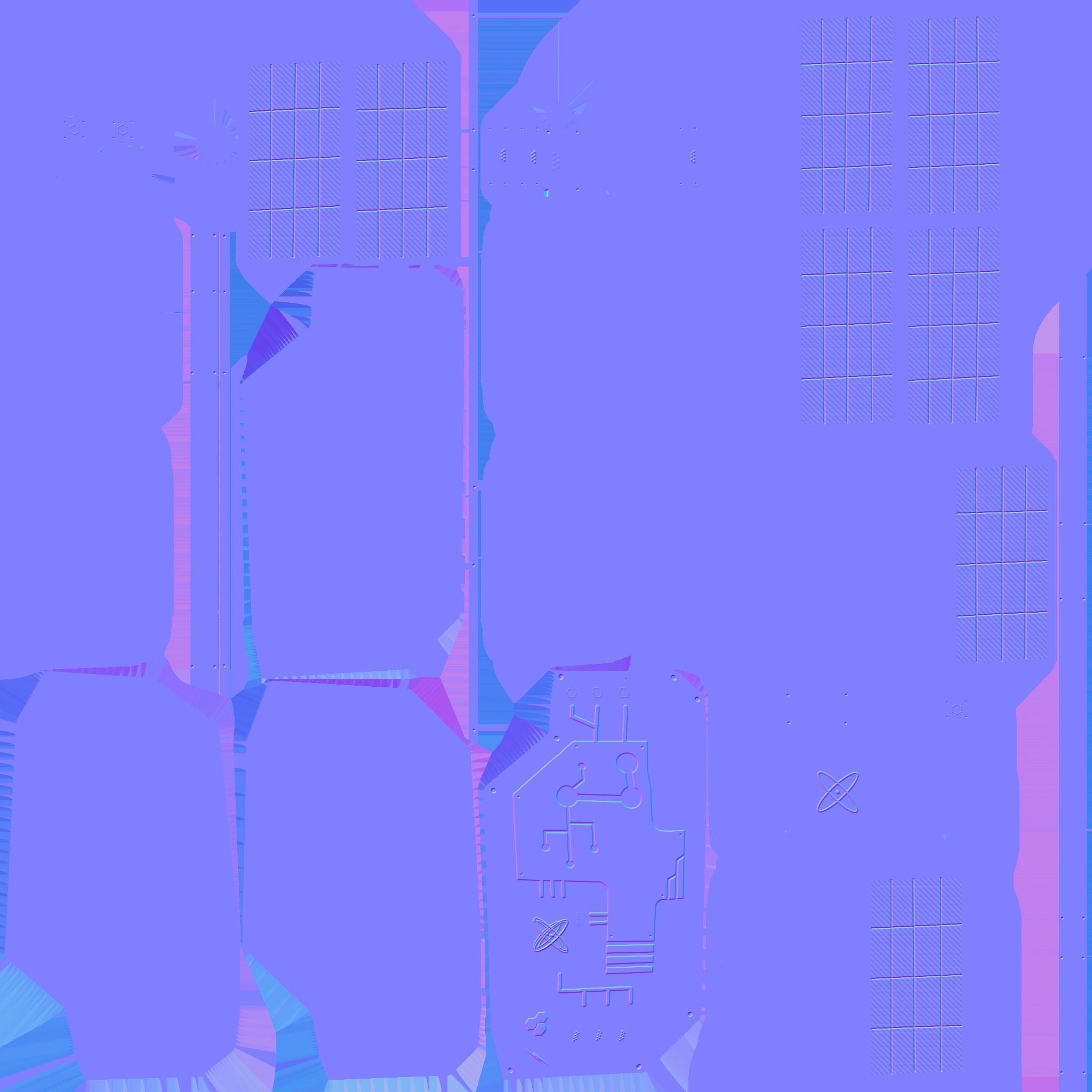 Satellite B03 White Blue - SciFi Space Design Low-poly 3D model_23