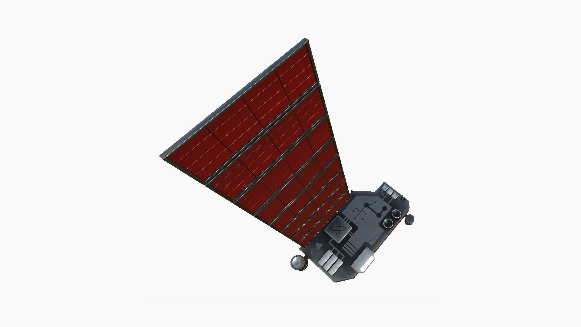 Satellite B04 Steel Red - SciFi Space Design Low-poly 3D model_1