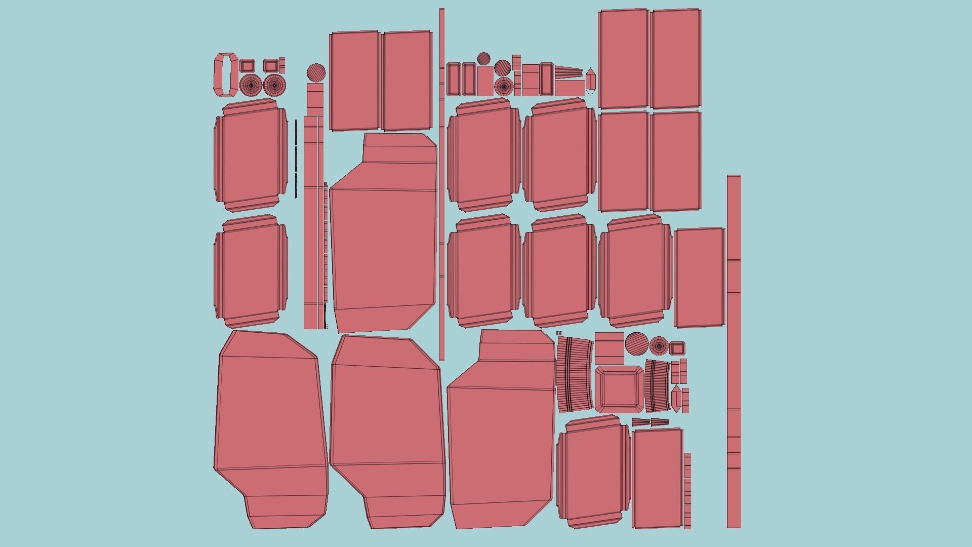 Satellite B04 Steel Red - SciFi Space Design Low-poly 3D model_11