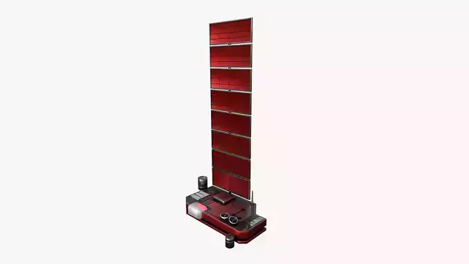 Satellite B04 Steel Red - SciFi Space Design Low-poly 3D model
