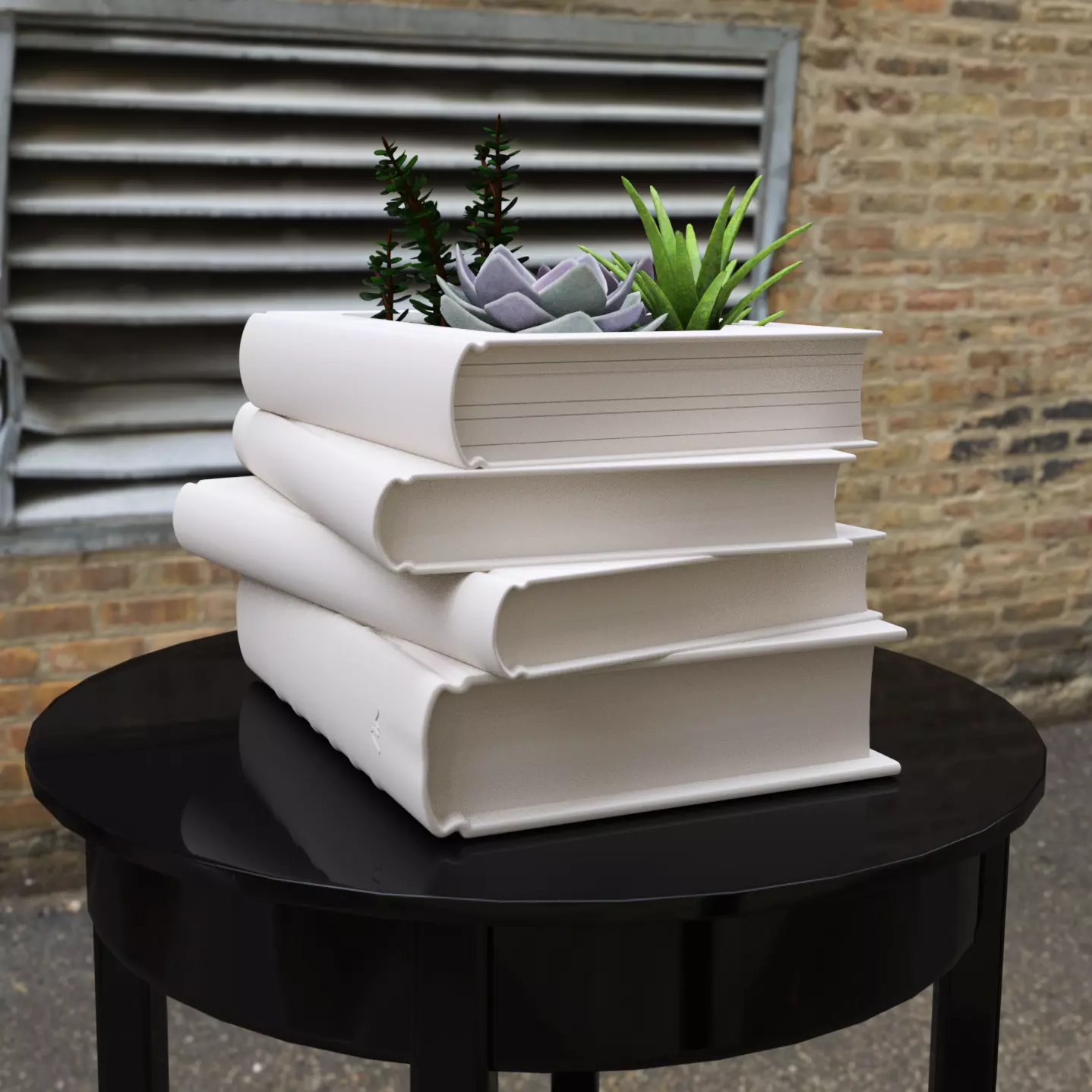 Books pot planter 3D print model_0