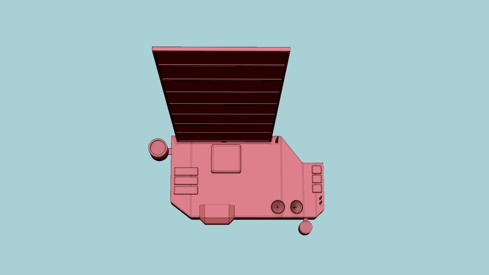 Satellite B05 Steel Blue - SciFi Space Design Low-poly 3D model_14