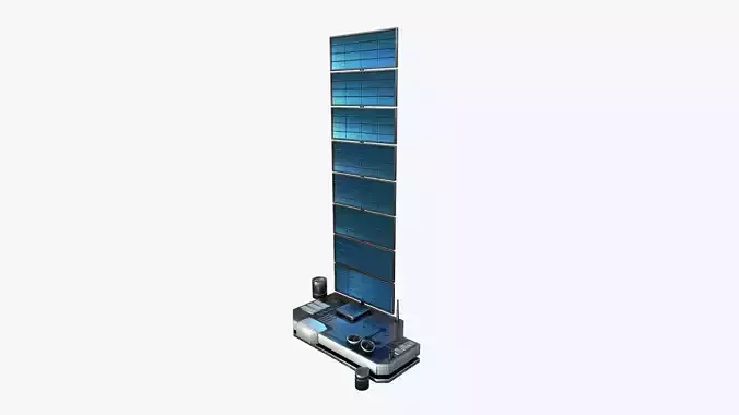 Satellite B05 Steel Blue - SciFi Space Design Low-poly 3D model