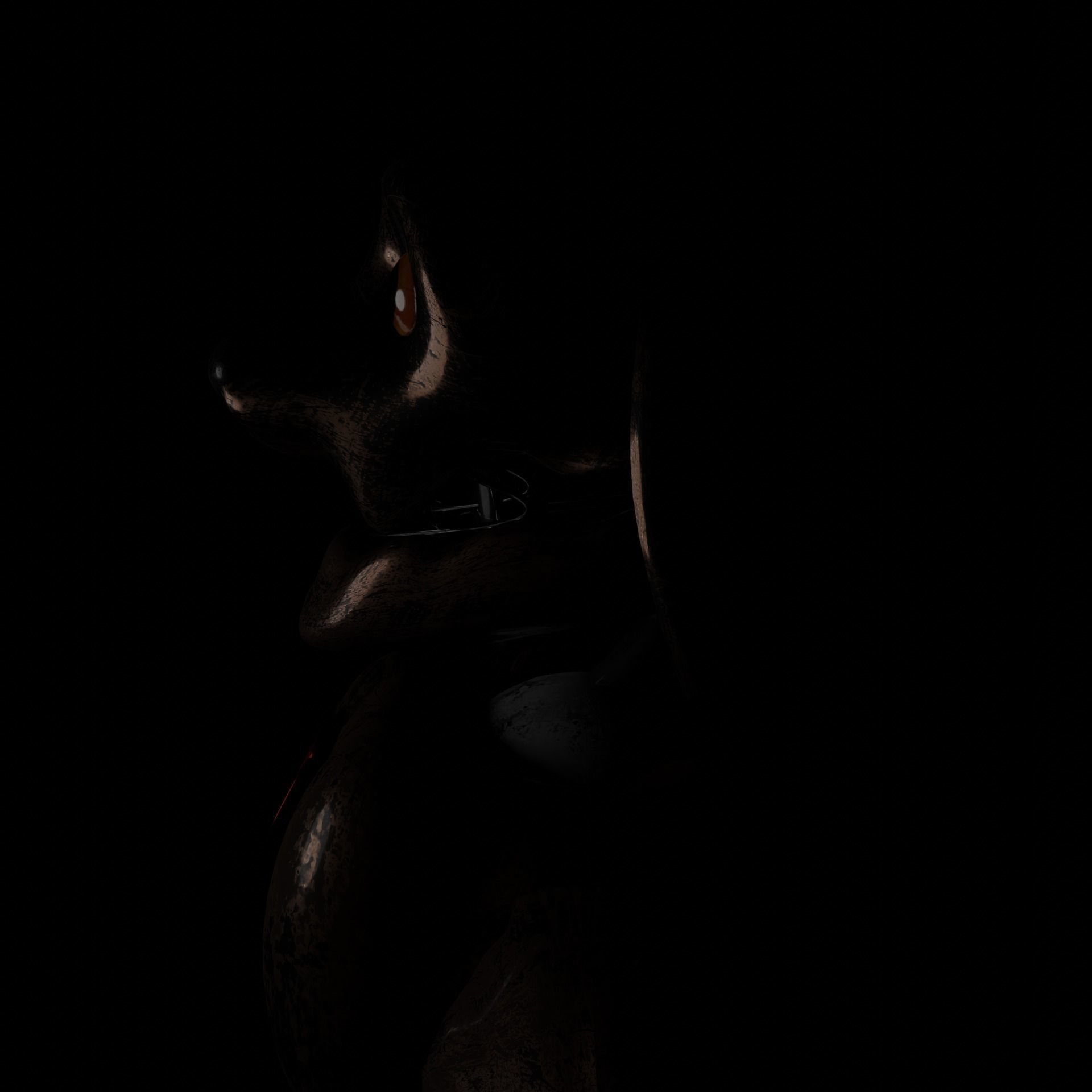 Animatronic robot PBR low-poly game to ready Low-poly 3D model_5