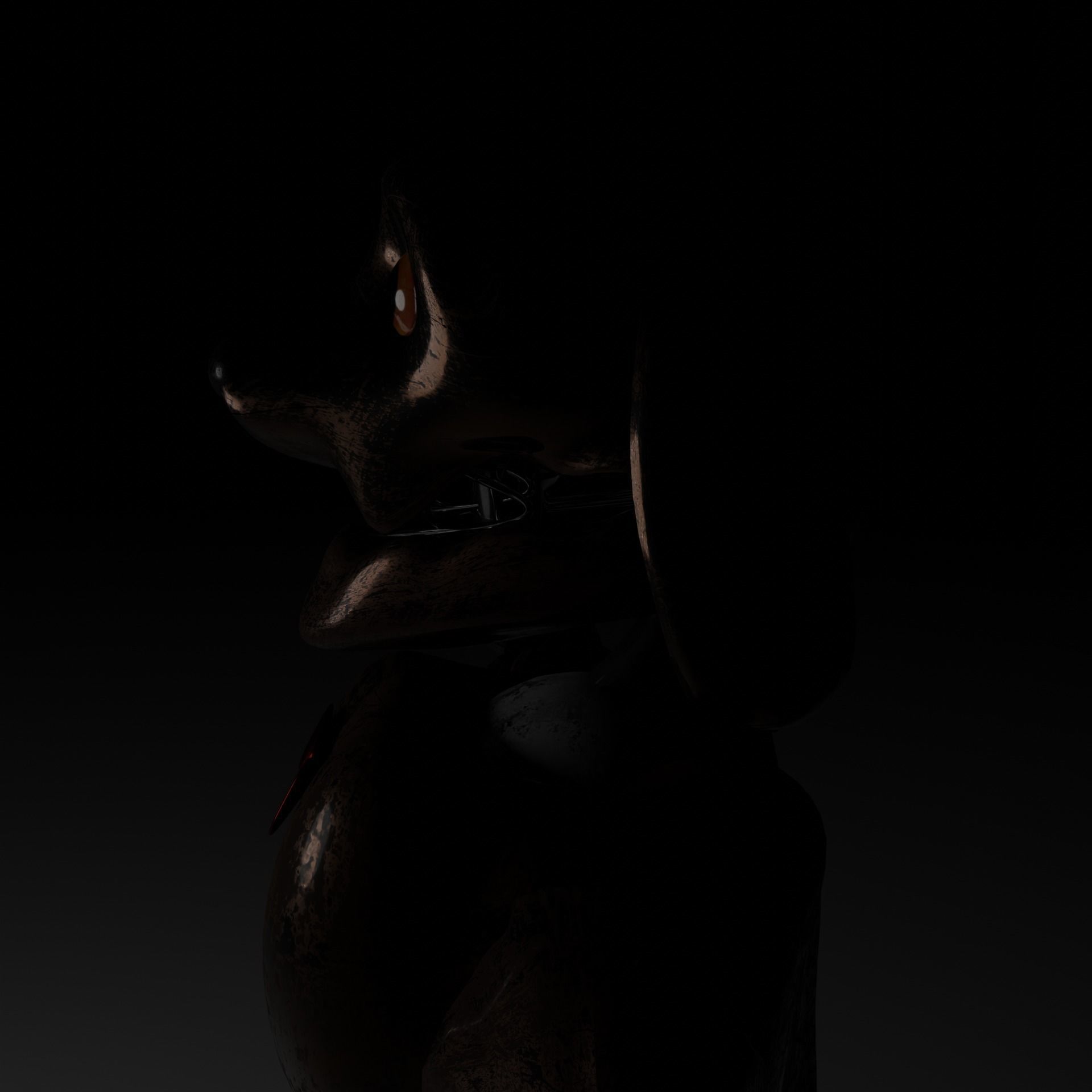 Animatronic robot PBR low-poly game to ready Low-poly 3D model_4