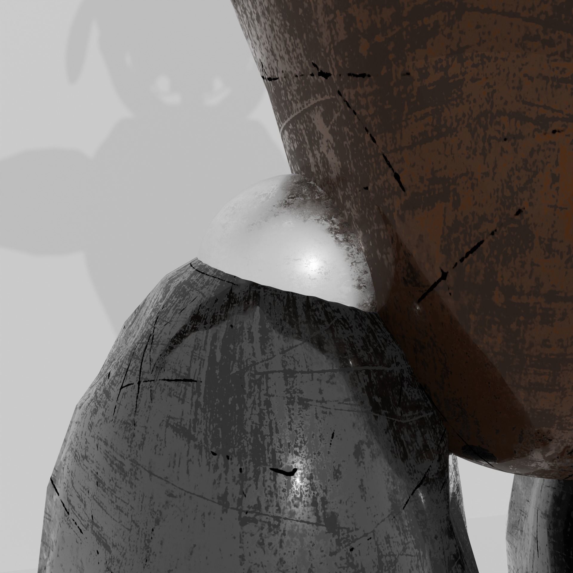 Animatronic robot PBR low-poly game to ready Low-poly 3D model_1