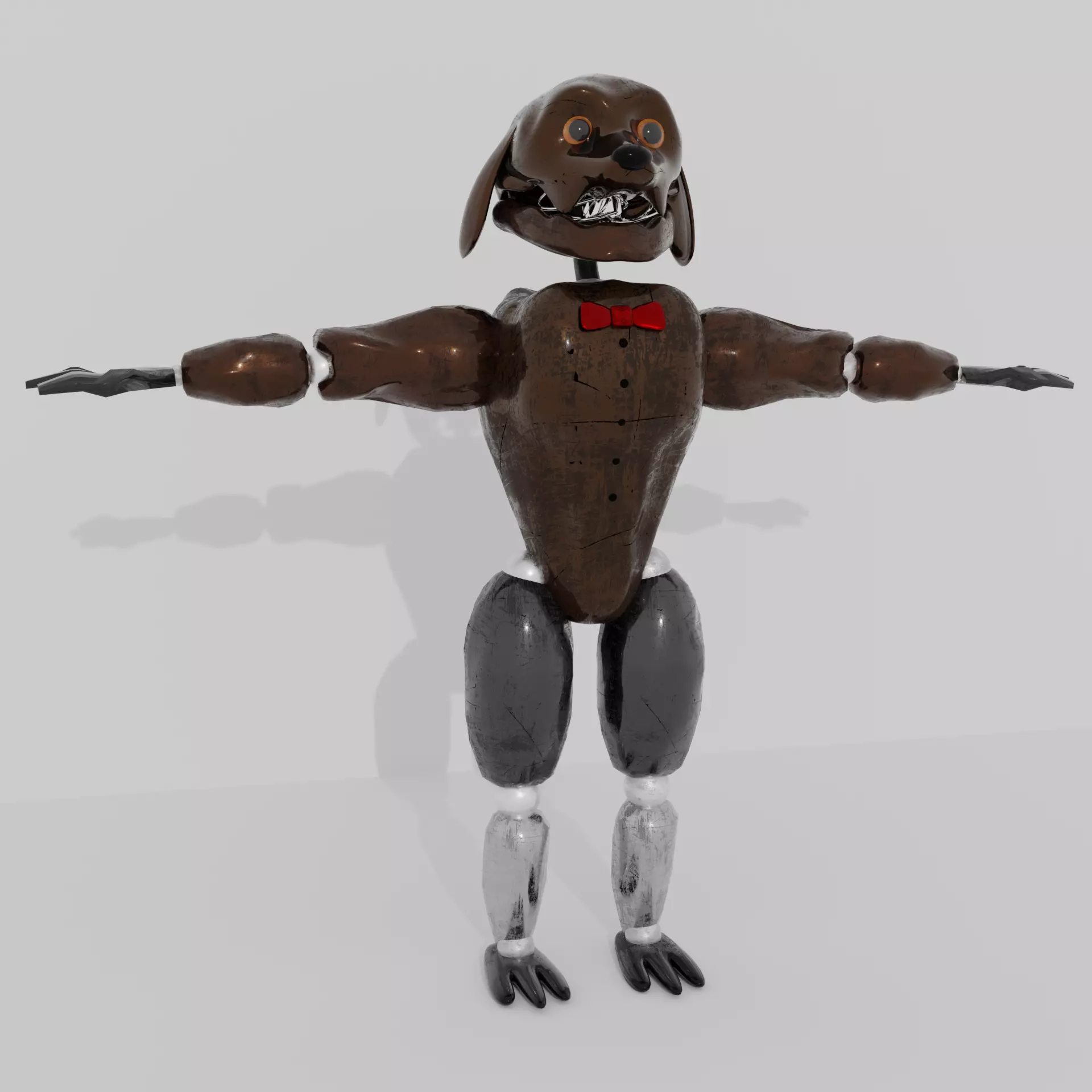 Animatronic robot PBR low-poly game to ready Low-poly 3D model_0