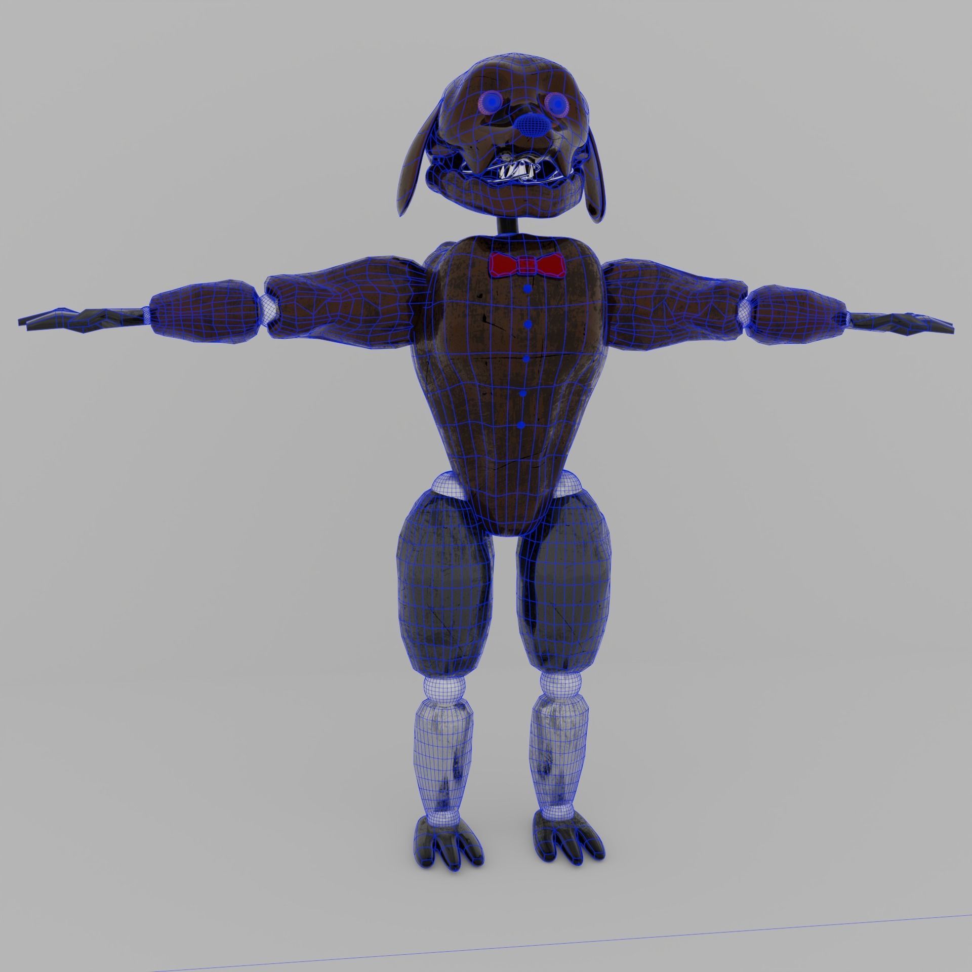 Animatronic robot PBR low-poly game to ready Low-poly 3D model_6