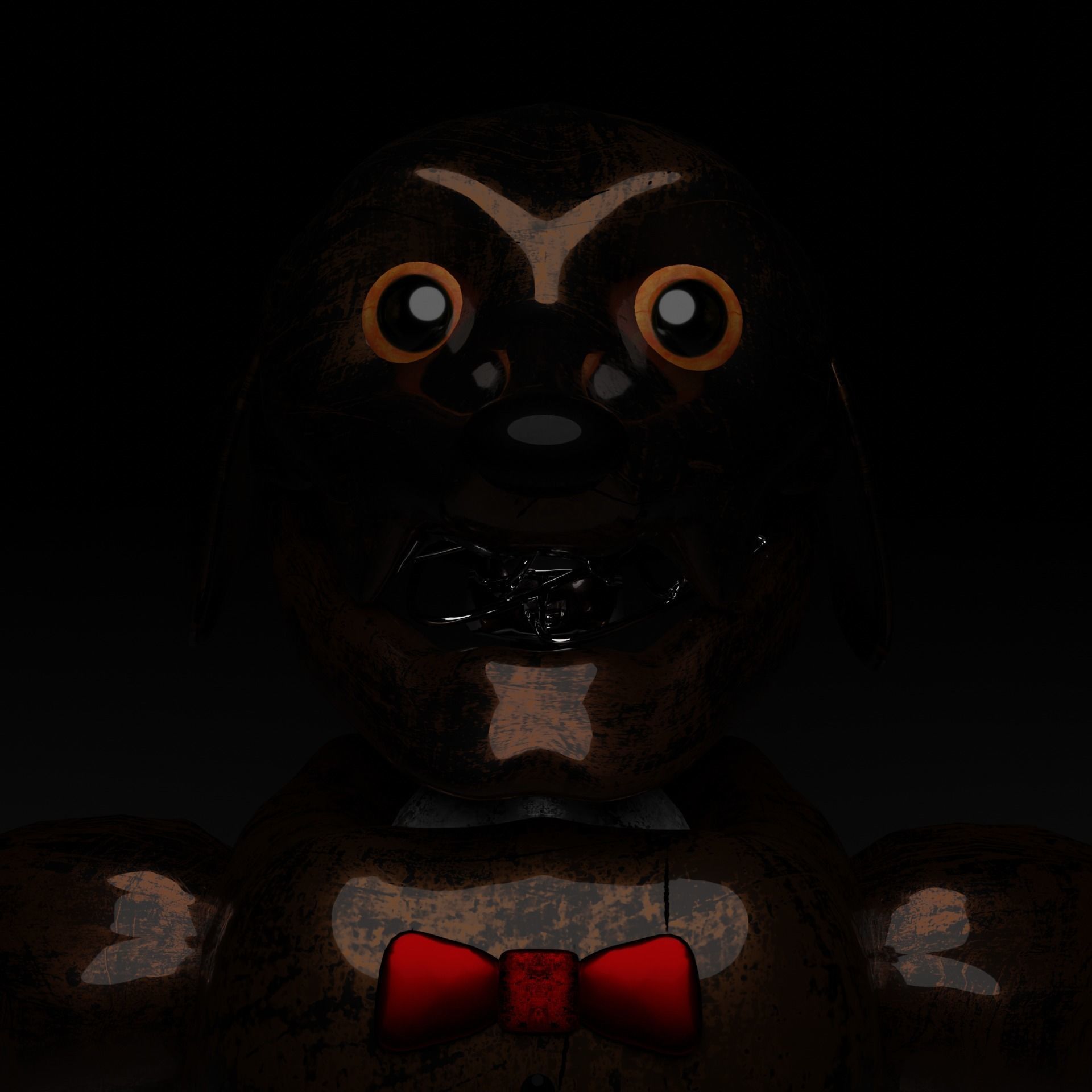 Animatronic robot PBR low-poly game to ready Low-poly 3D model_3