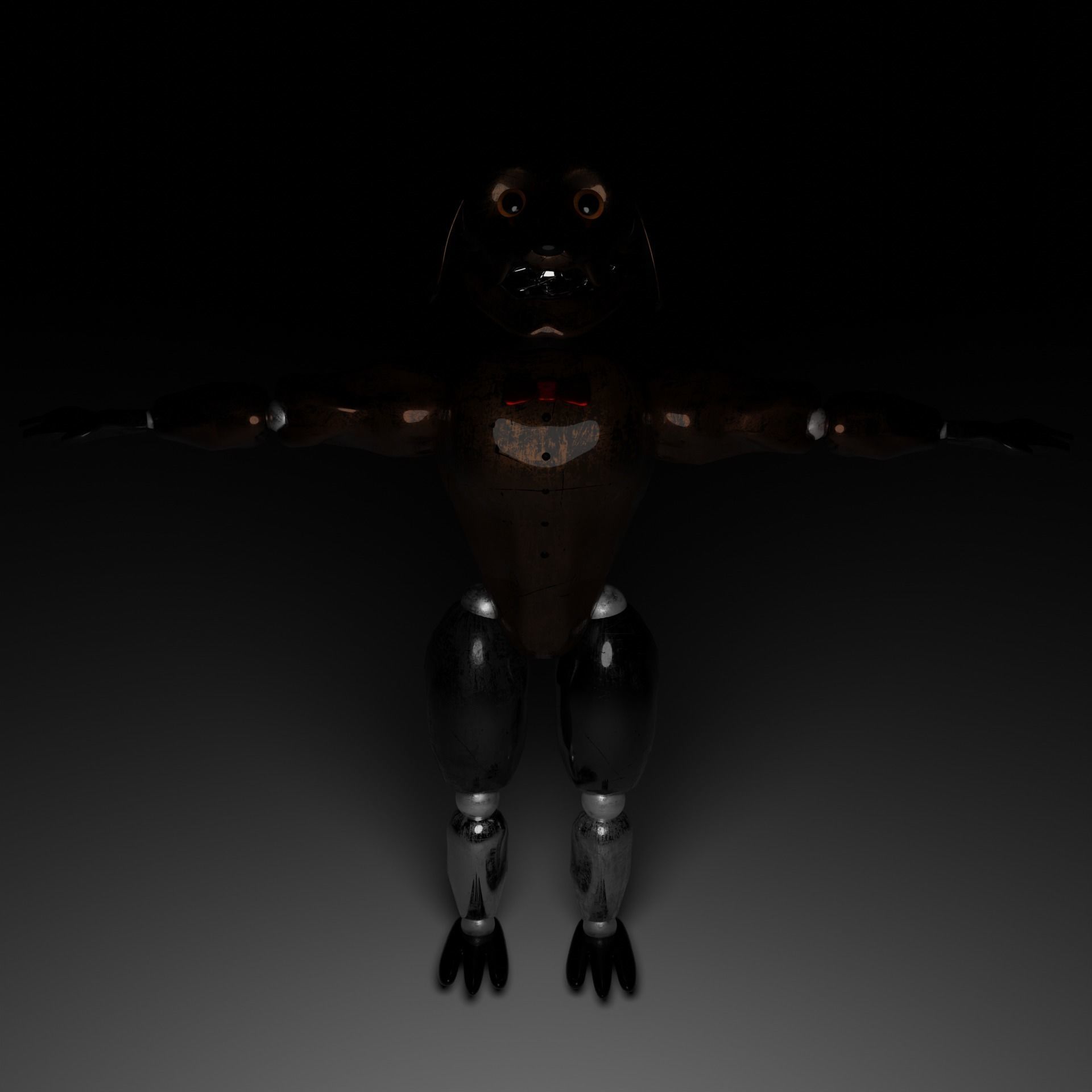 Animatronic robot PBR low-poly game to ready Low-poly 3D model_2