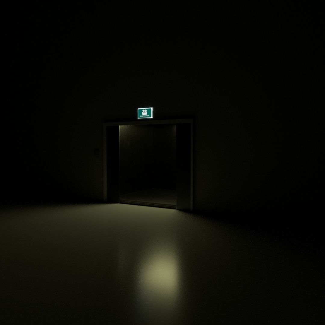 Elevator sign Low-poly 3D model_5