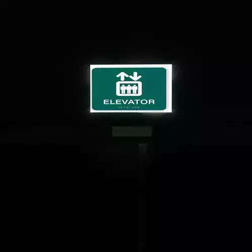 Elevator sign Low-poly 3D model