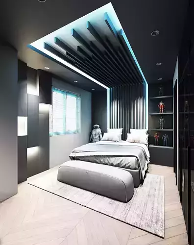 Boy Bedroom 3d Scene V-ray rendering