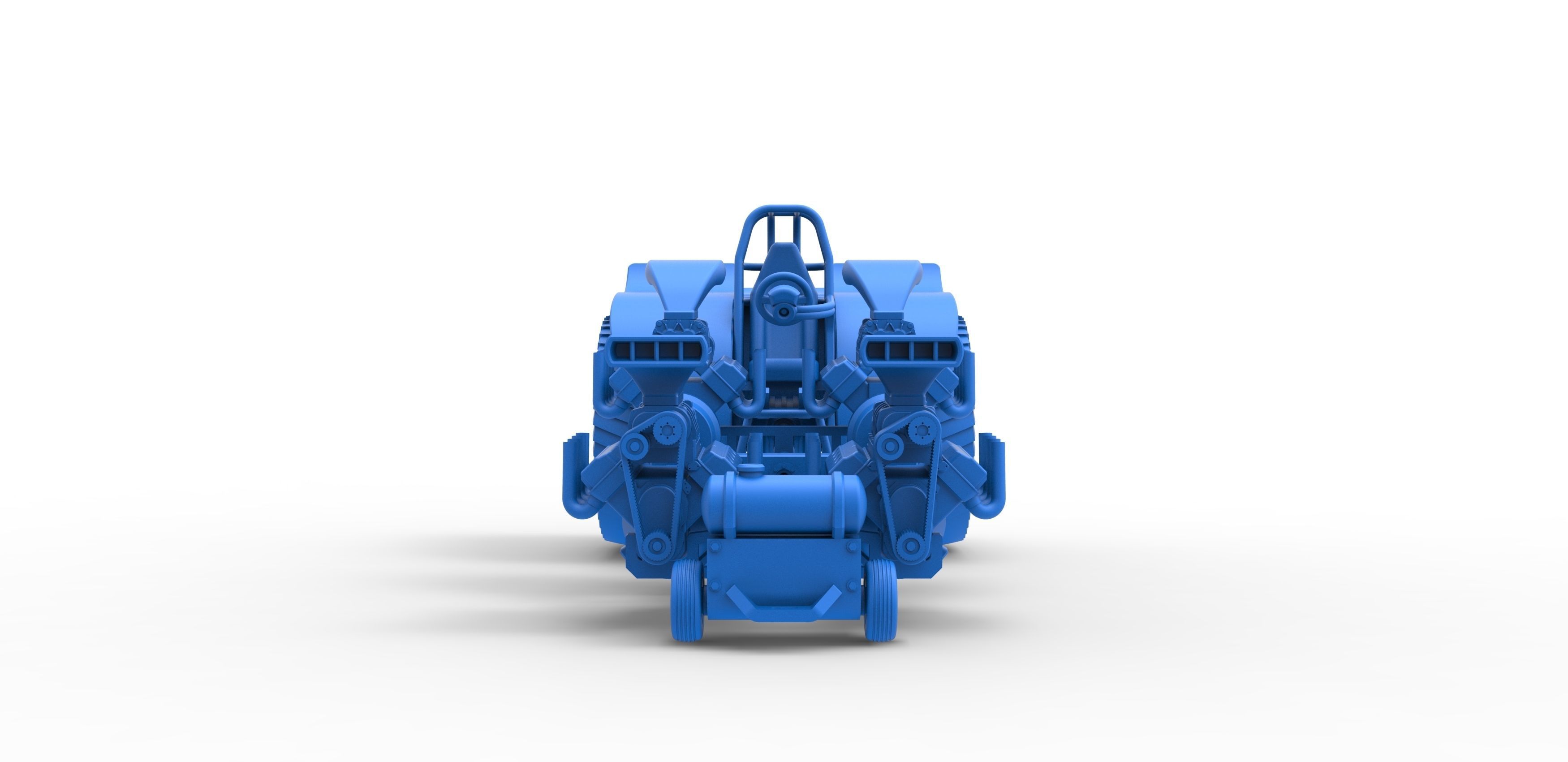 Pulling tractor 4 engines V8 Version 3 Scale 1 to 25 3D print model_21