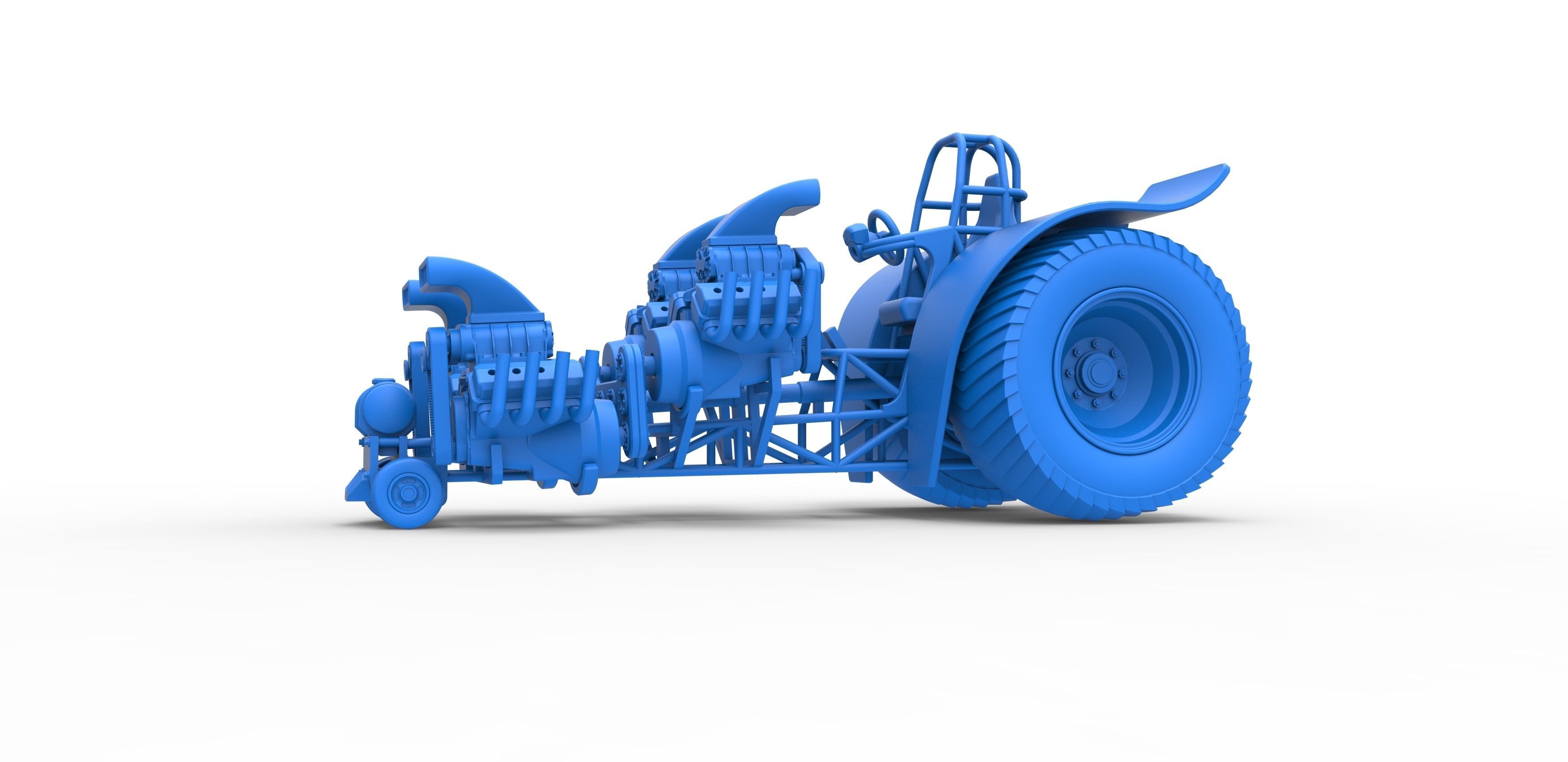 Pulling tractor 4 engines V8 Version 3 Scale 1 to 25 3D print model_17