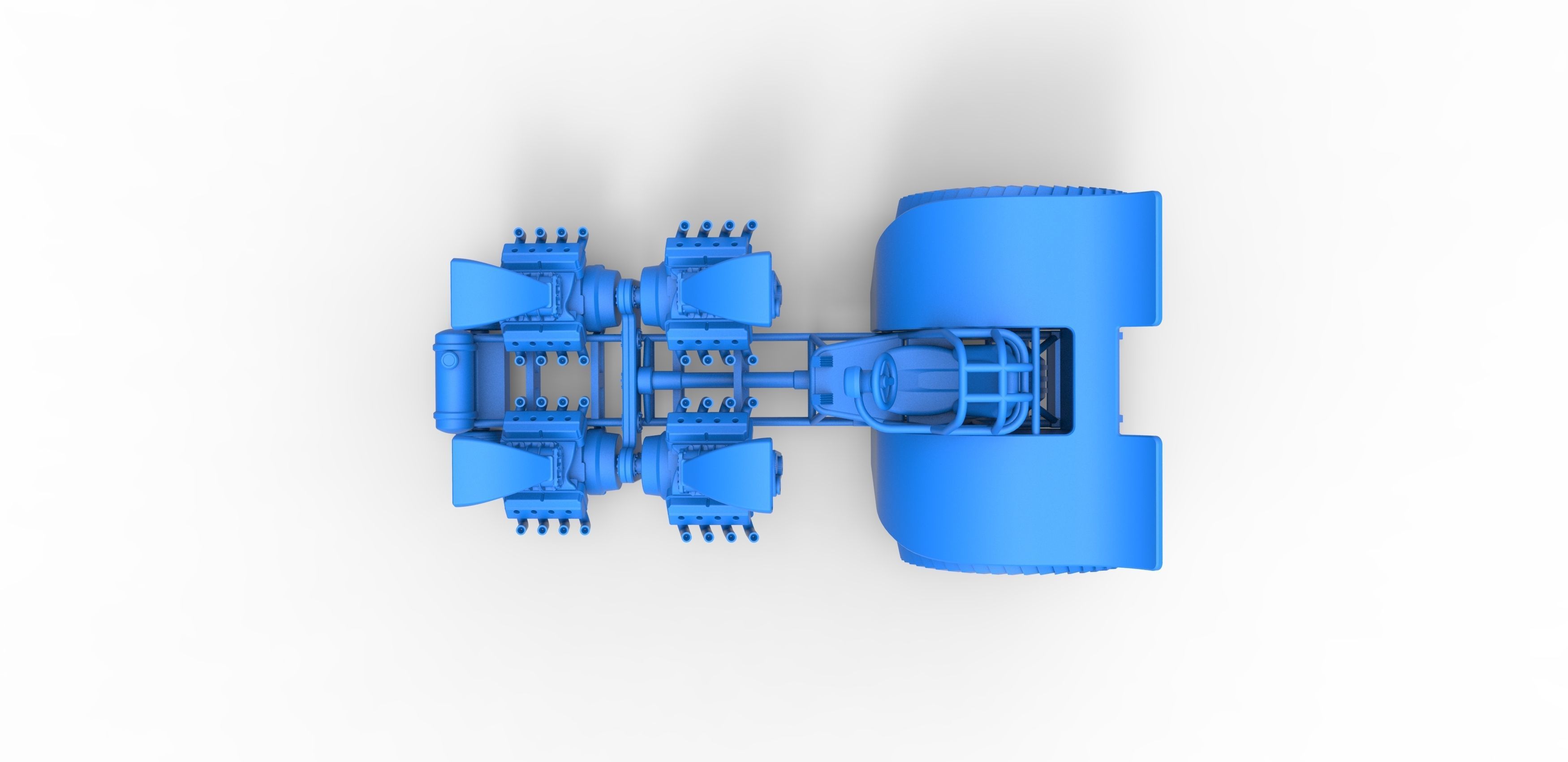 Pulling tractor 4 engines V8 Version 3 Scale 1 to 25 3D print model_24