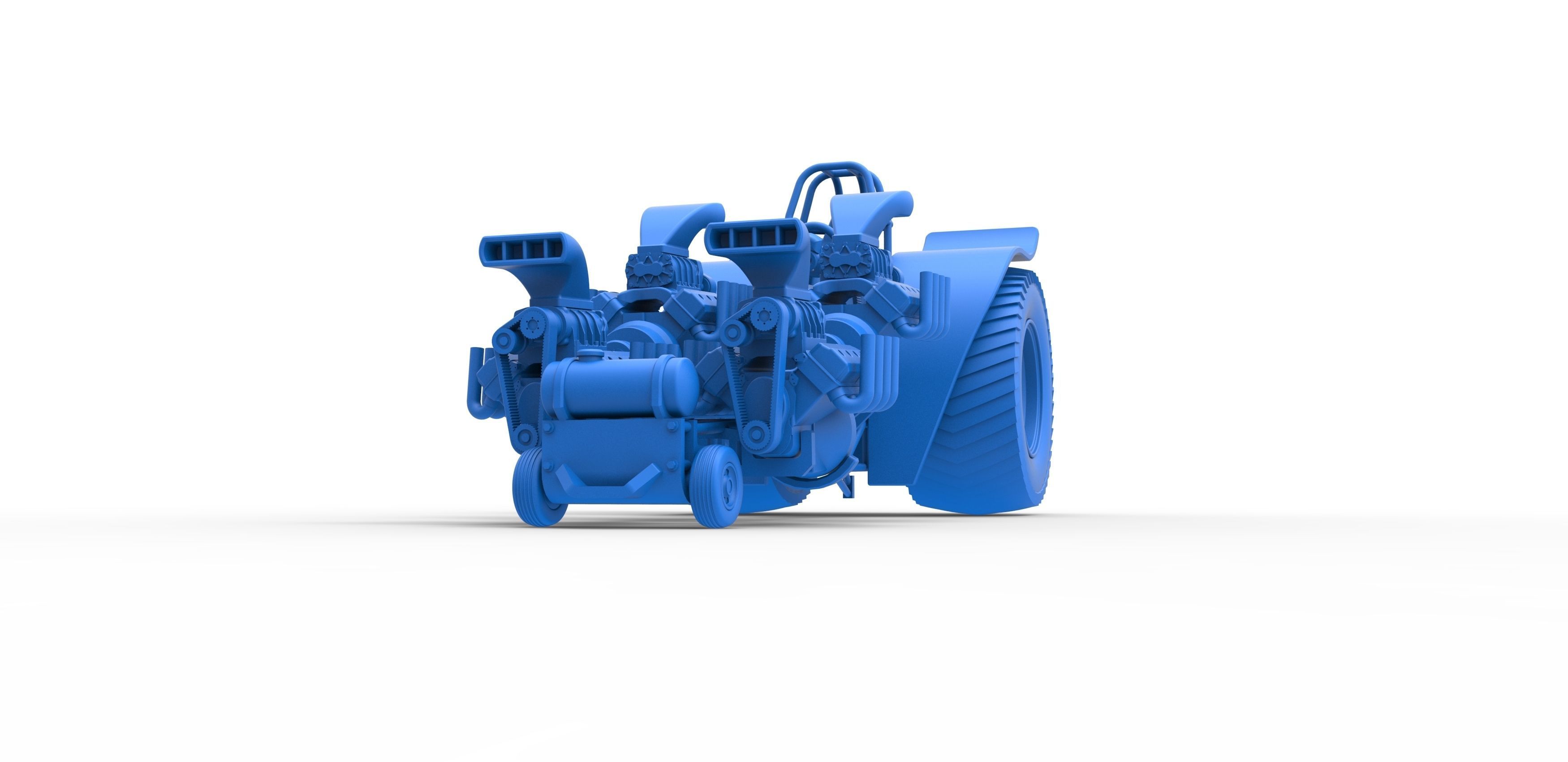 Pulling tractor 4 engines V8 Version 3 Scale 1 to 25 3D print model_19
