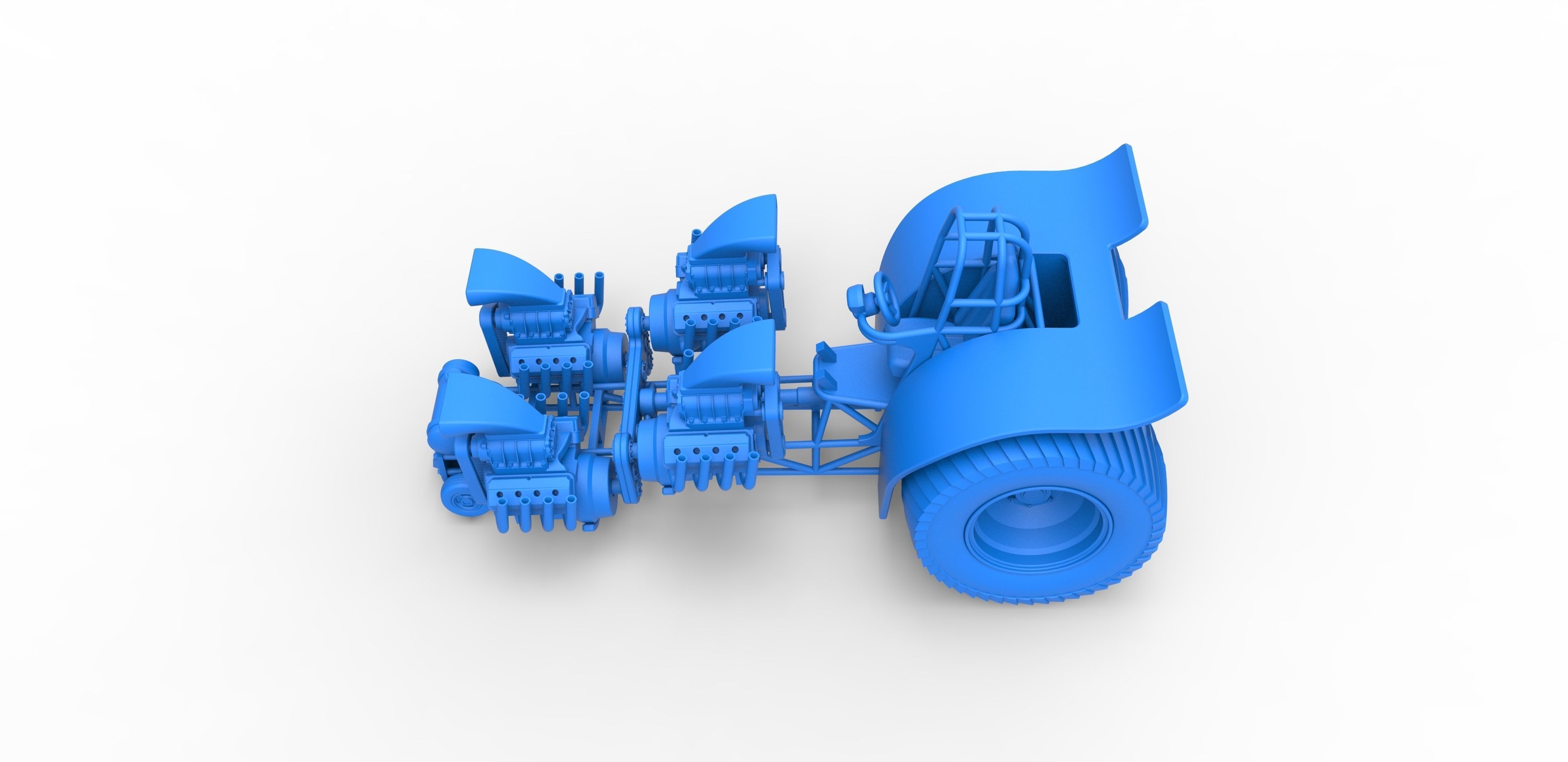 Pulling tractor 4 engines V8 Version 3 Scale 1 to 25 3D print model_23