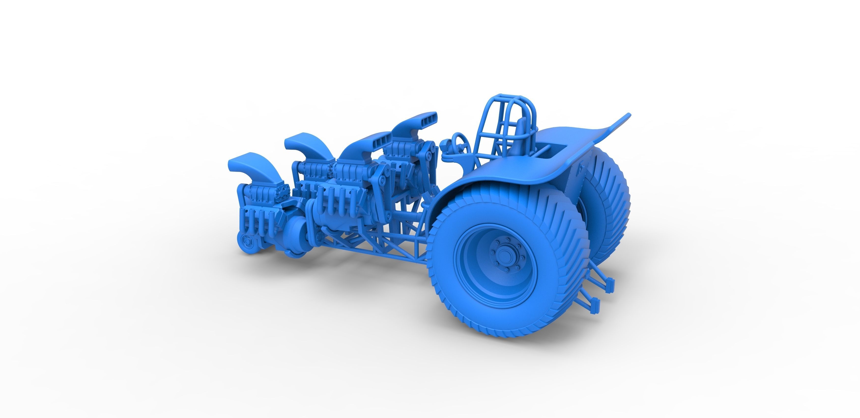 Pulling tractor 4 engines V8 Version 3 Scale 1 to 25 3D print model_25