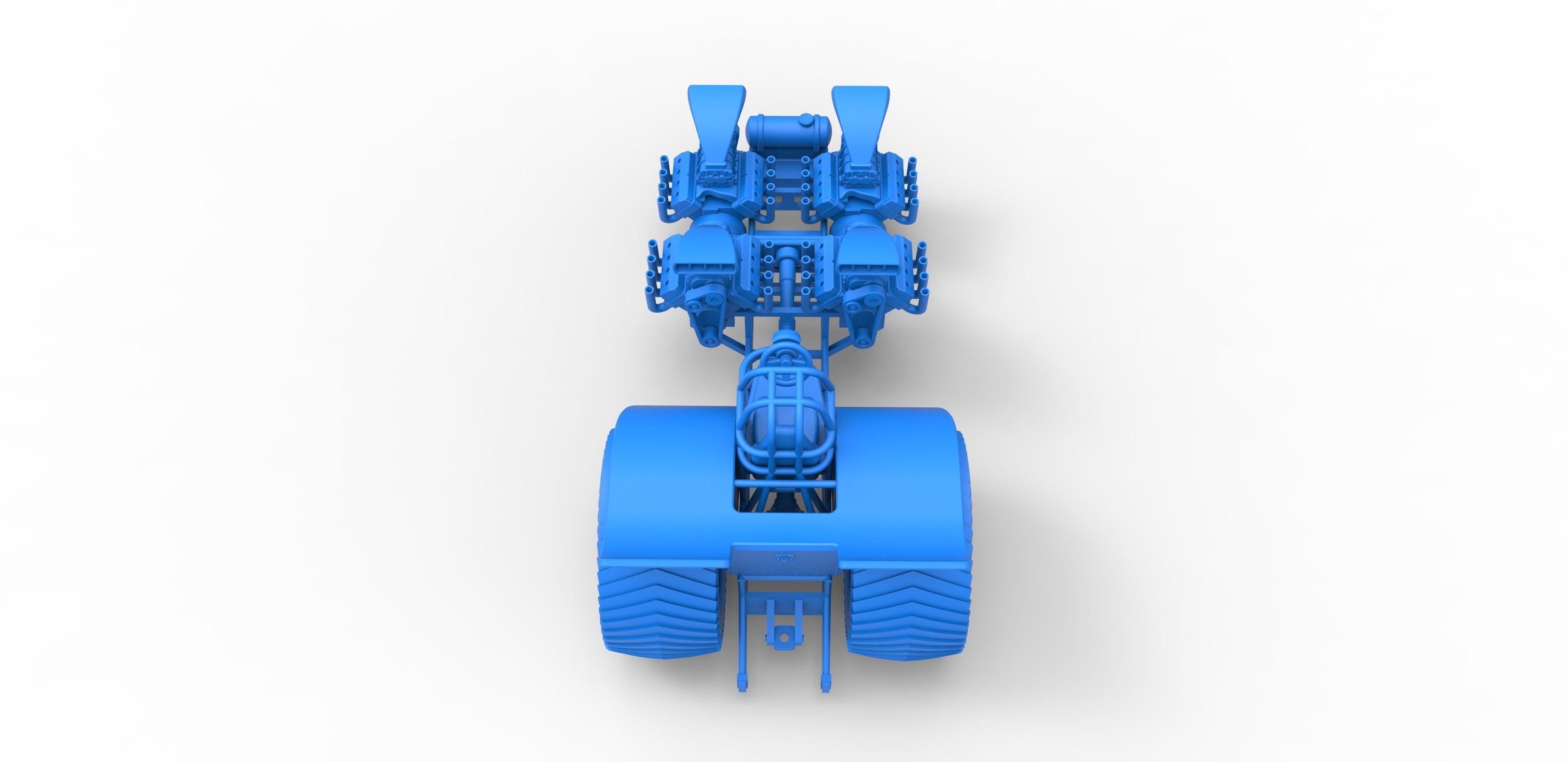 Pulling tractor 4 engines V8 Version 3 Scale 1 to 25 3D print model_27