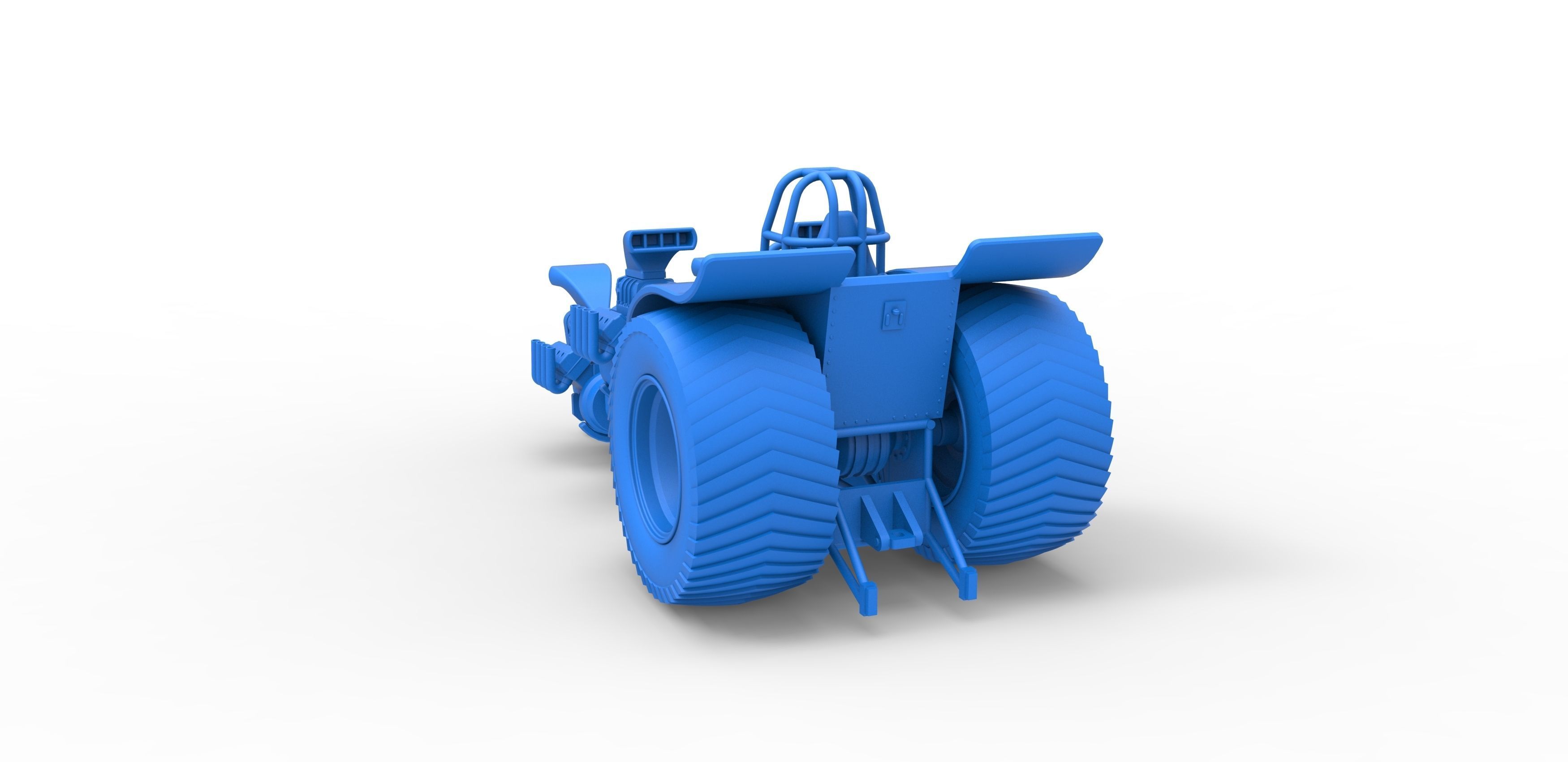 Pulling tractor 4 engines V8 Version 3 Scale 1 to 25 3D print model_26