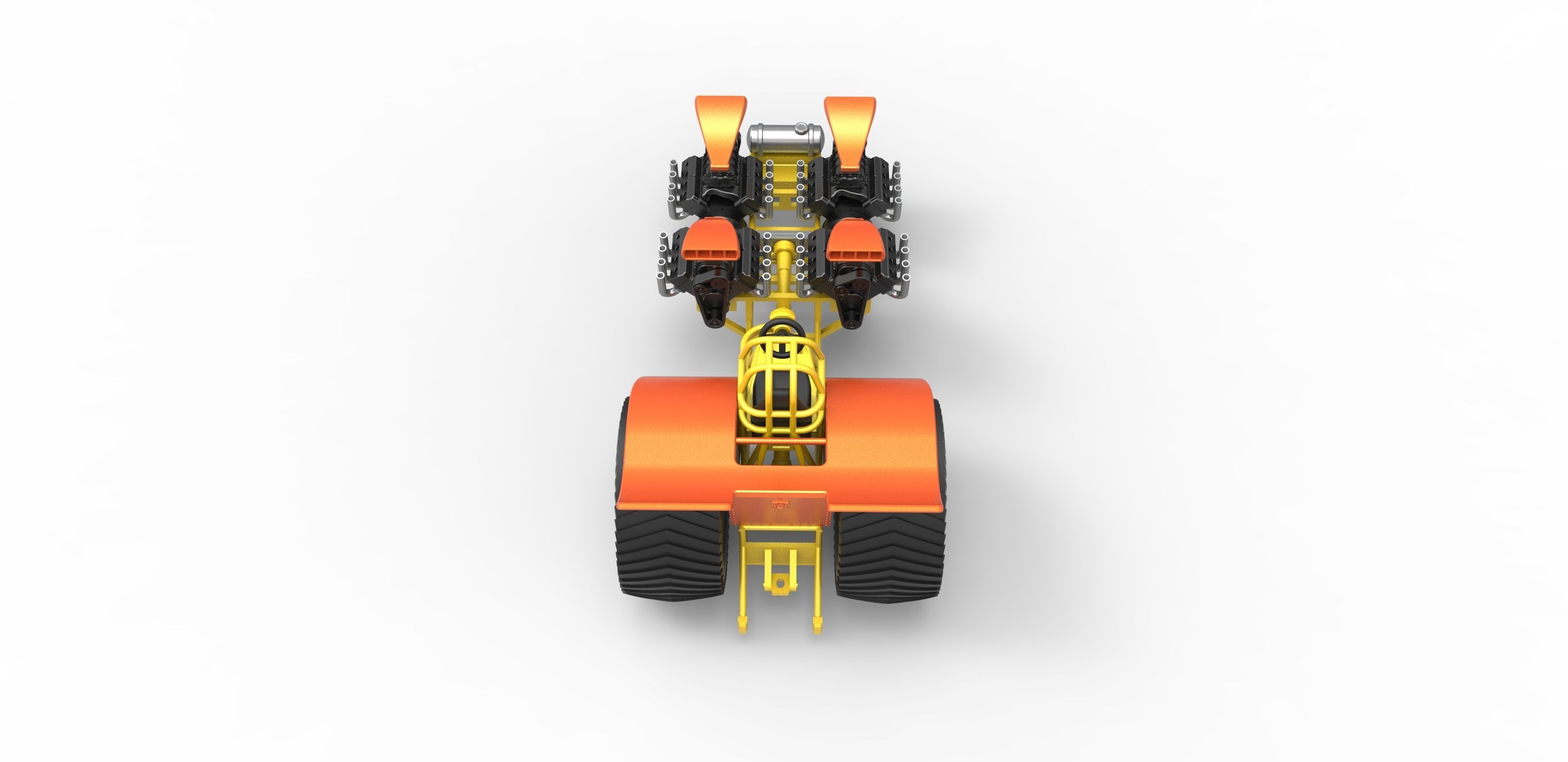 Pulling tractor 4 engines V8 Version 3 Scale 1 to 25 3D print model_13