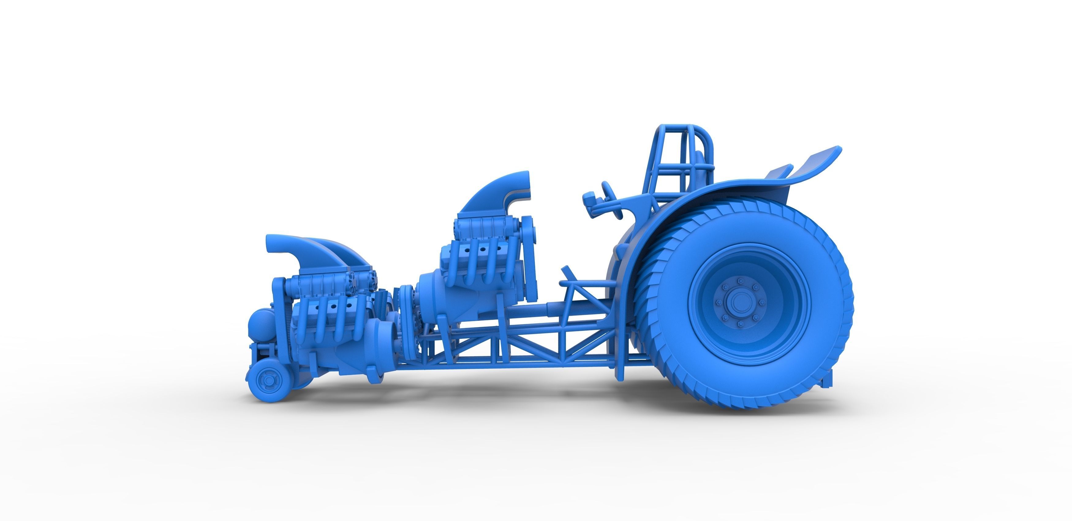 Pulling tractor 4 engines V8 Version 3 Scale 1 to 25 3D print model_22