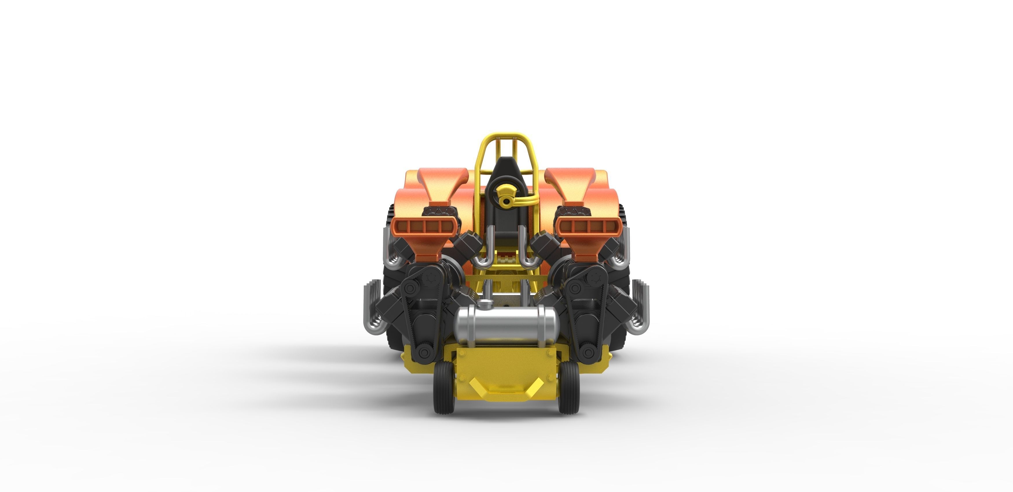 Pulling tractor 4 engines V8 Version 3 Scale 1 to 25 3D print model_7