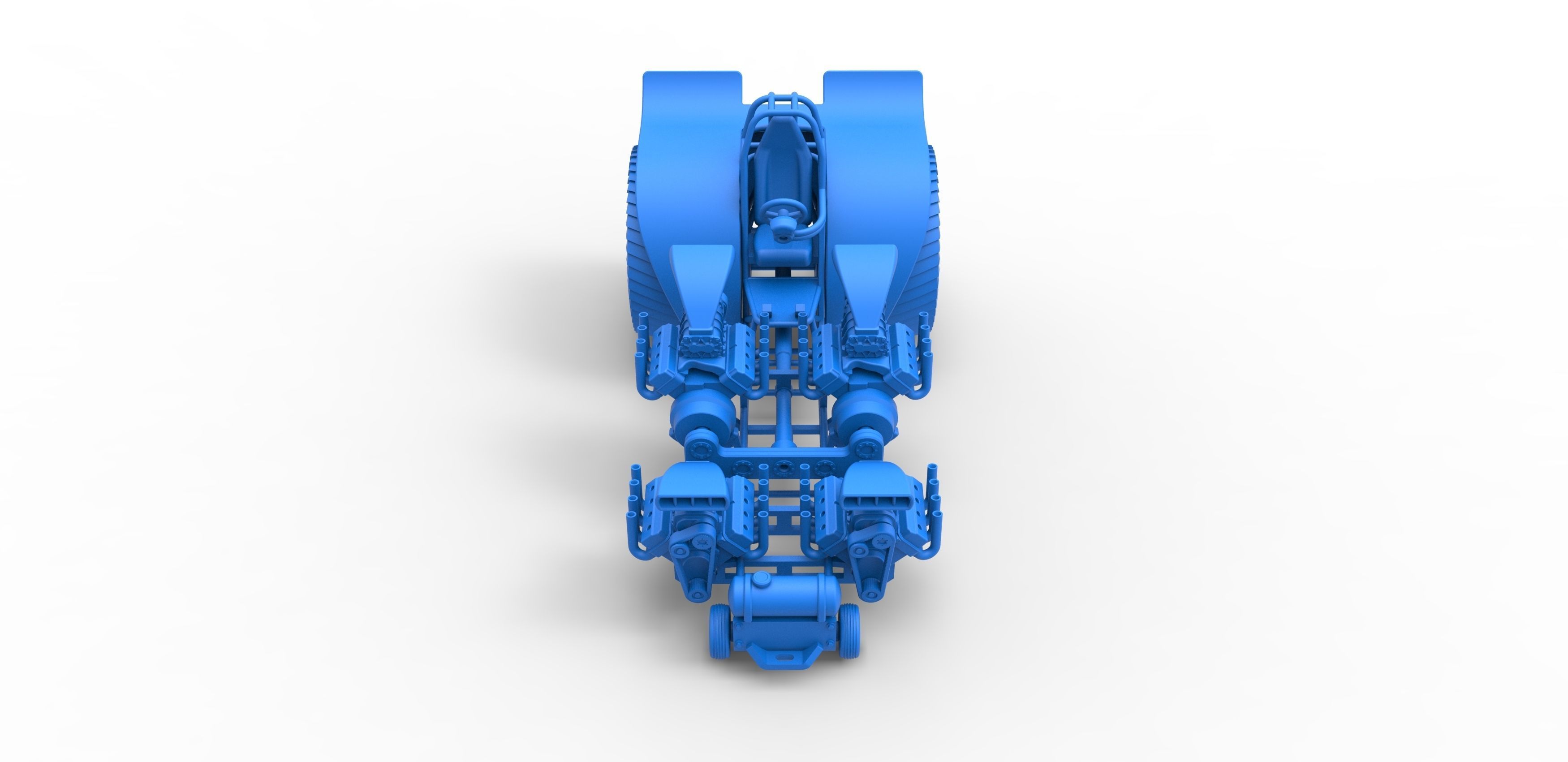Pulling tractor 4 engines V8 Version 3 Scale 1 to 25 3D print model_20
