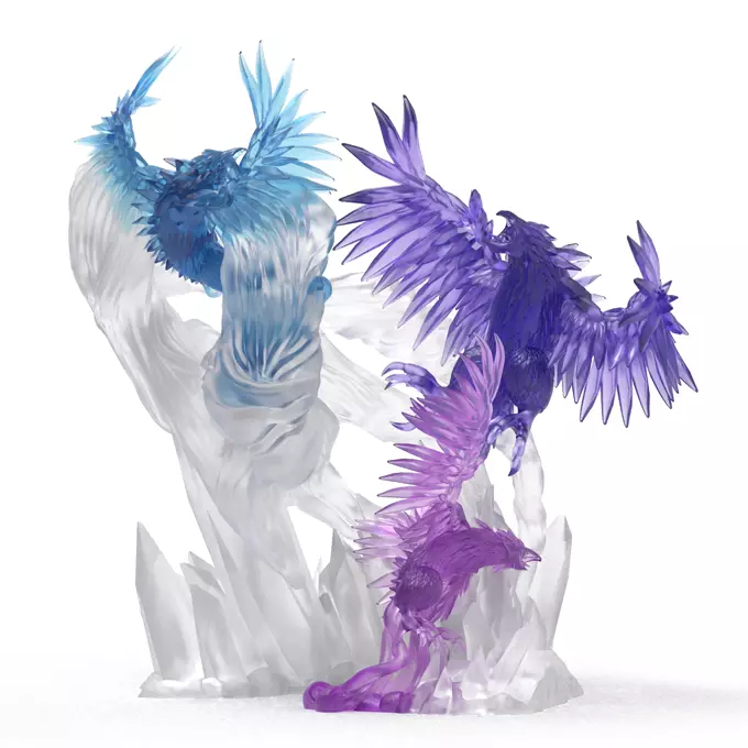 Frost or Crystal Phoenix Sculpture and Dice Tower 3D print model