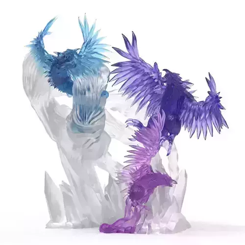 Frost or Crystal Phoenix Sculpture and Dice Tower 3D print model