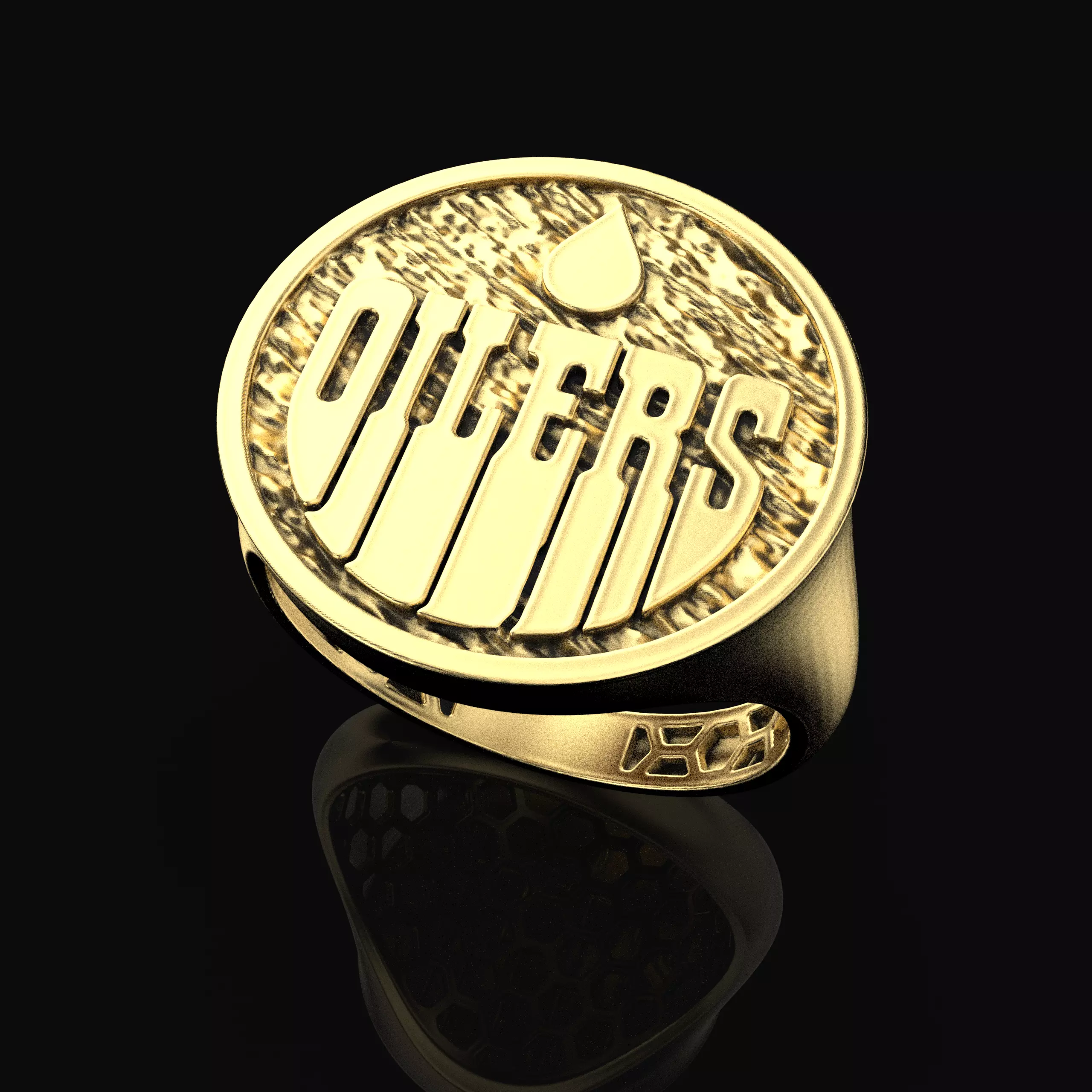 Edmonton Oilers signet fan ring jewelry 3D print model