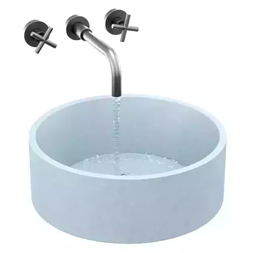 Kale gray round sink 3D model